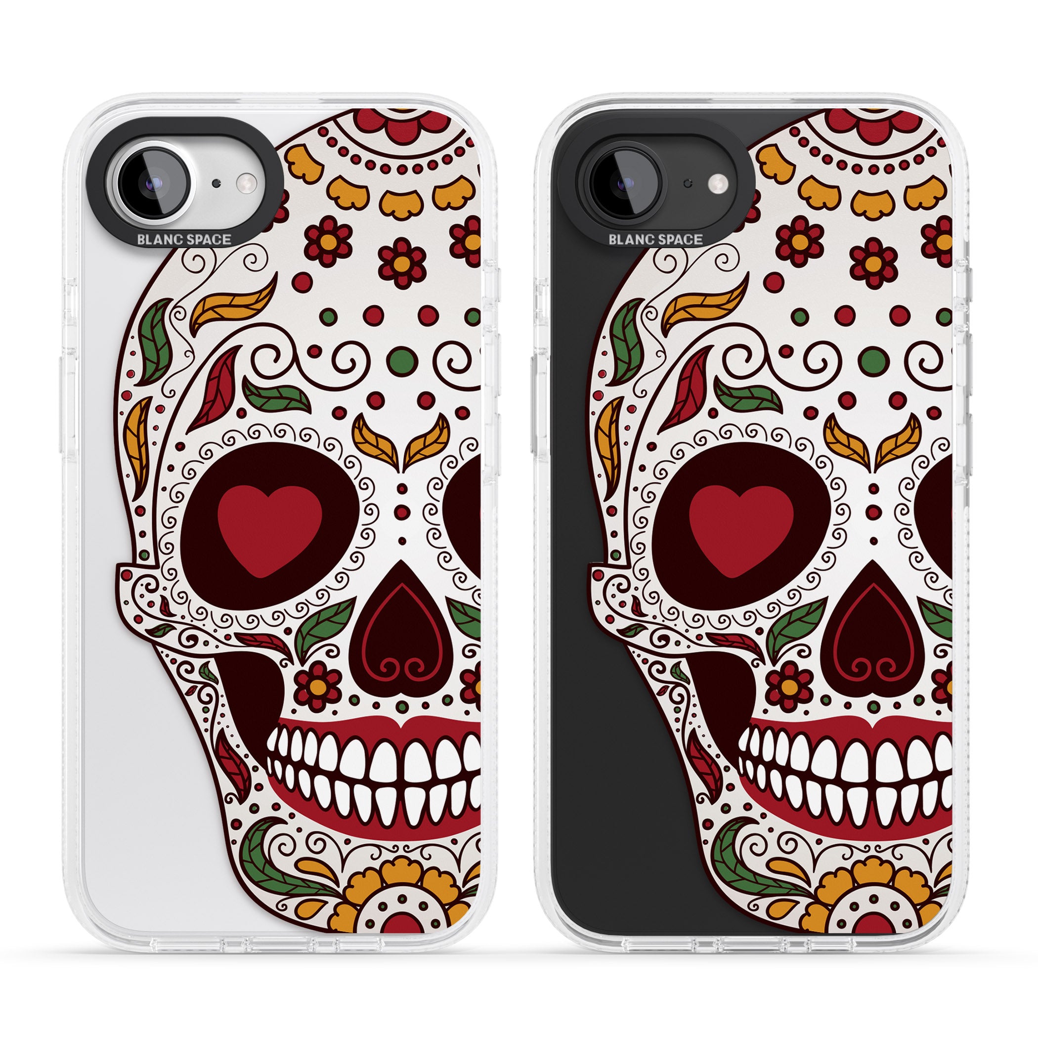 Autumn Sugar Skull iPhone 16e Clear Case Impact Air - Blanc Space