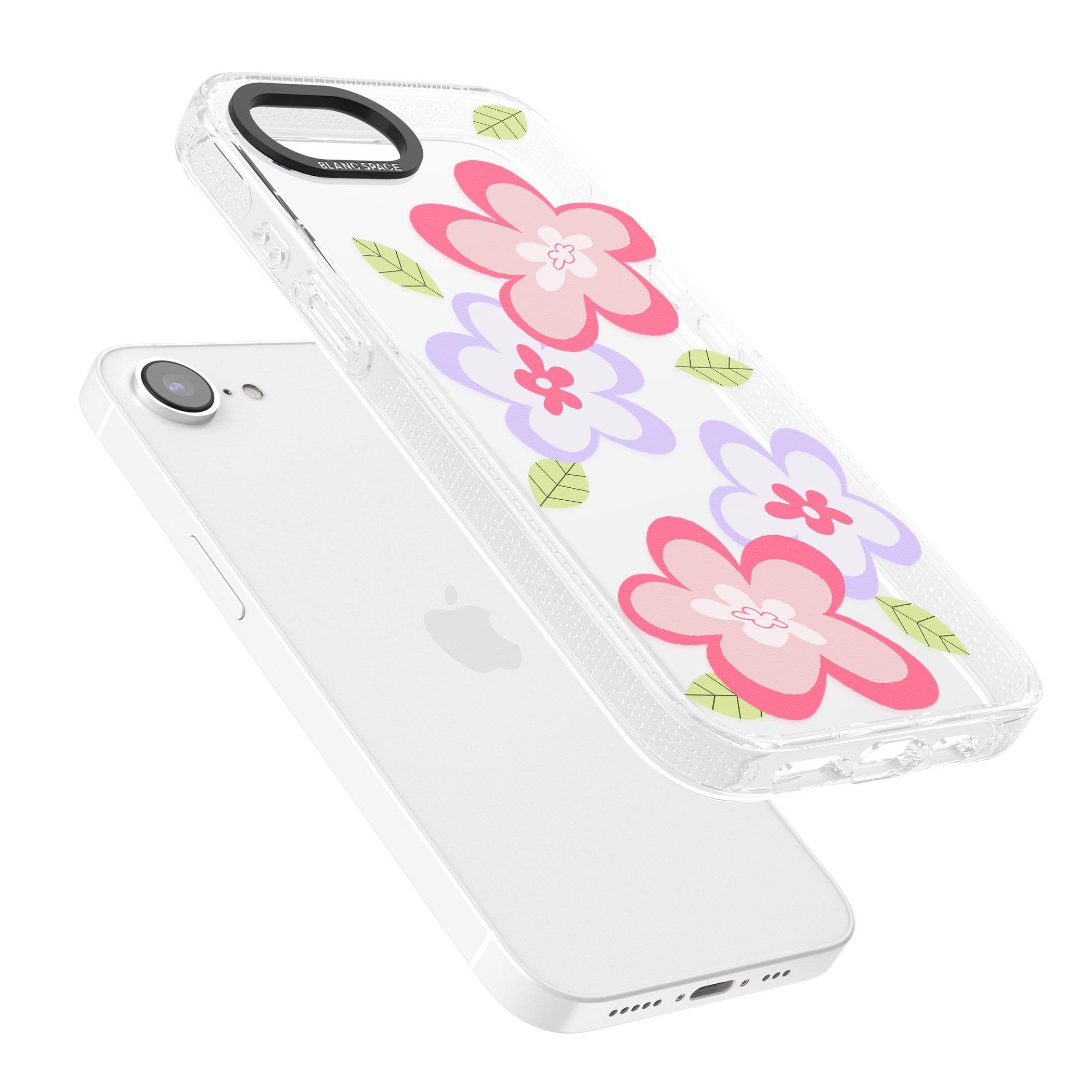 Funky Flowers iPhone 16e Clear Case Impact Air - Blanc Space