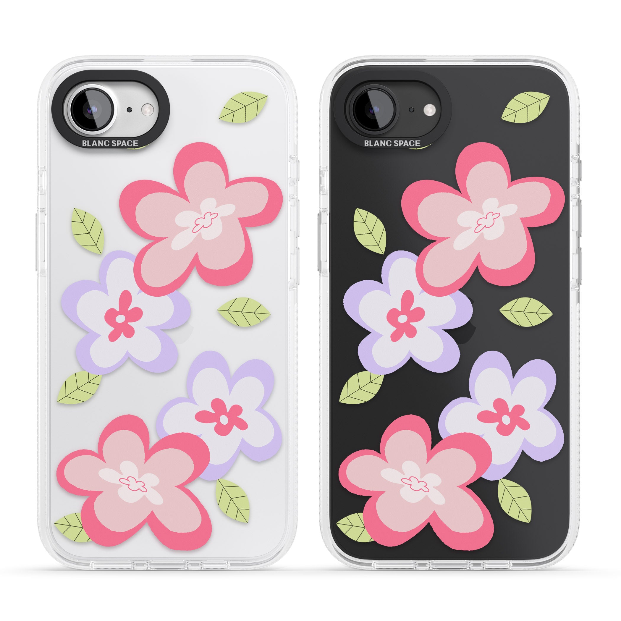 Funky Flowers iPhone 16e Clear Case Impact Air - Blanc Space