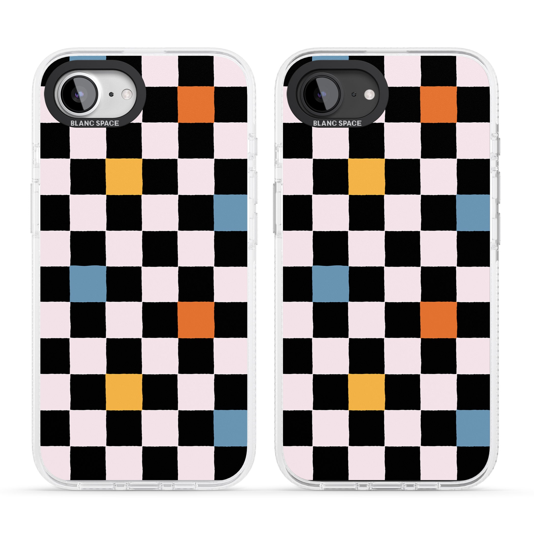 Vibrant Retro Checkered iPhone 16e Clear Case Impact Air - Blanc Space