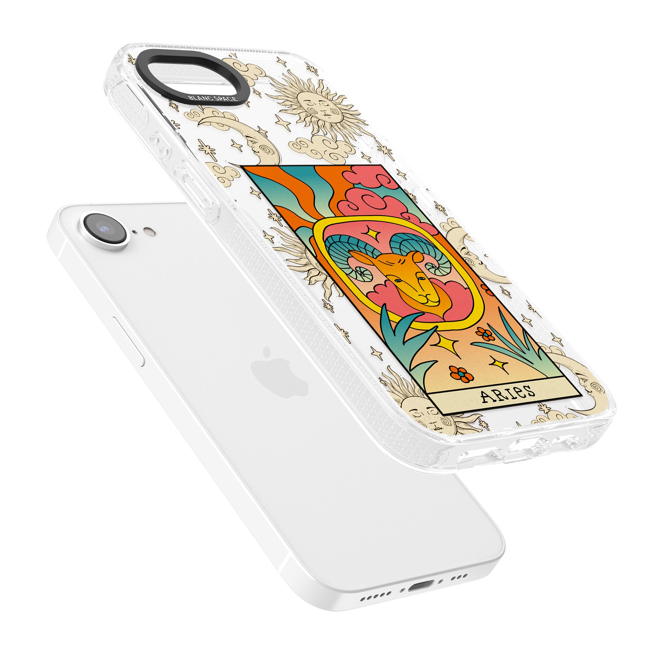 Celestial Zodiac - Aries iPhone 16e Clear Case Impact Air - Blanc Space