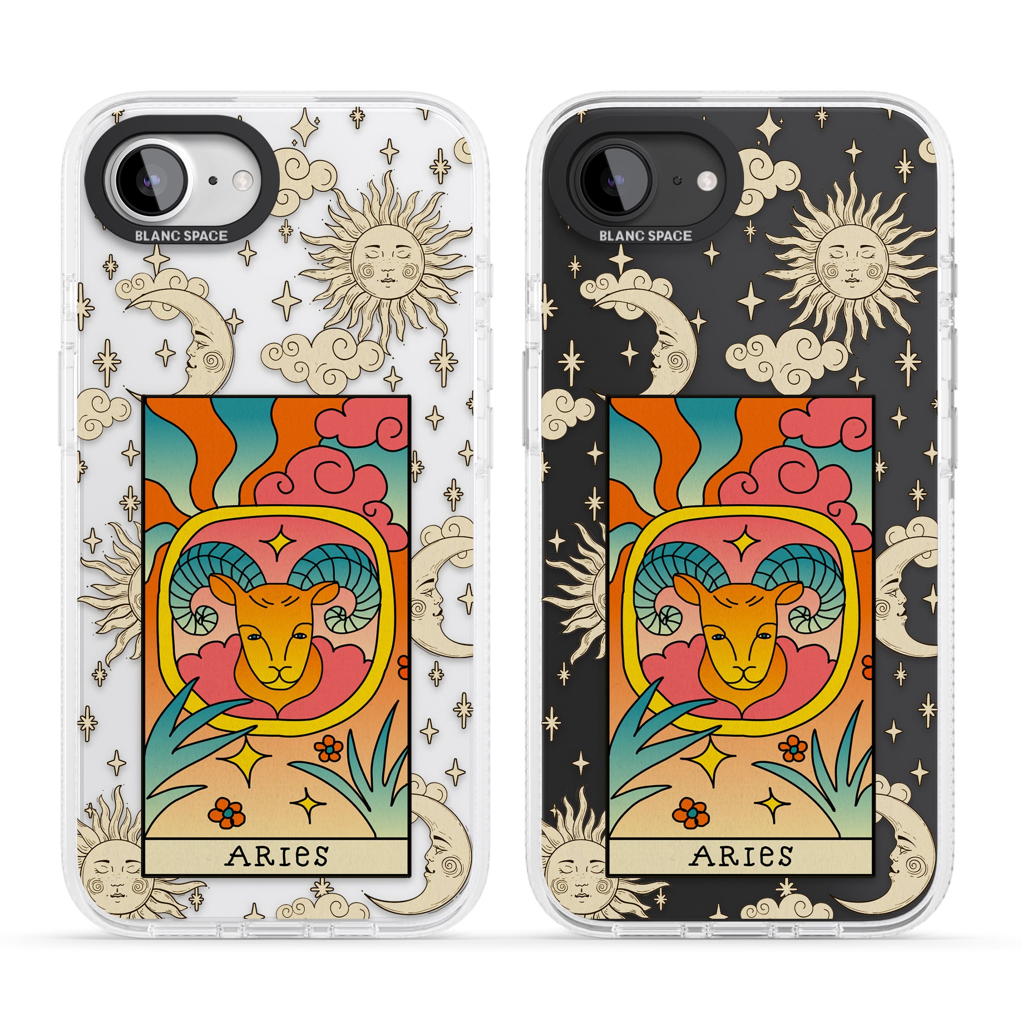 Celestial Zodiac - Aries iPhone 16e Clear Case Impact Air - Blanc Space