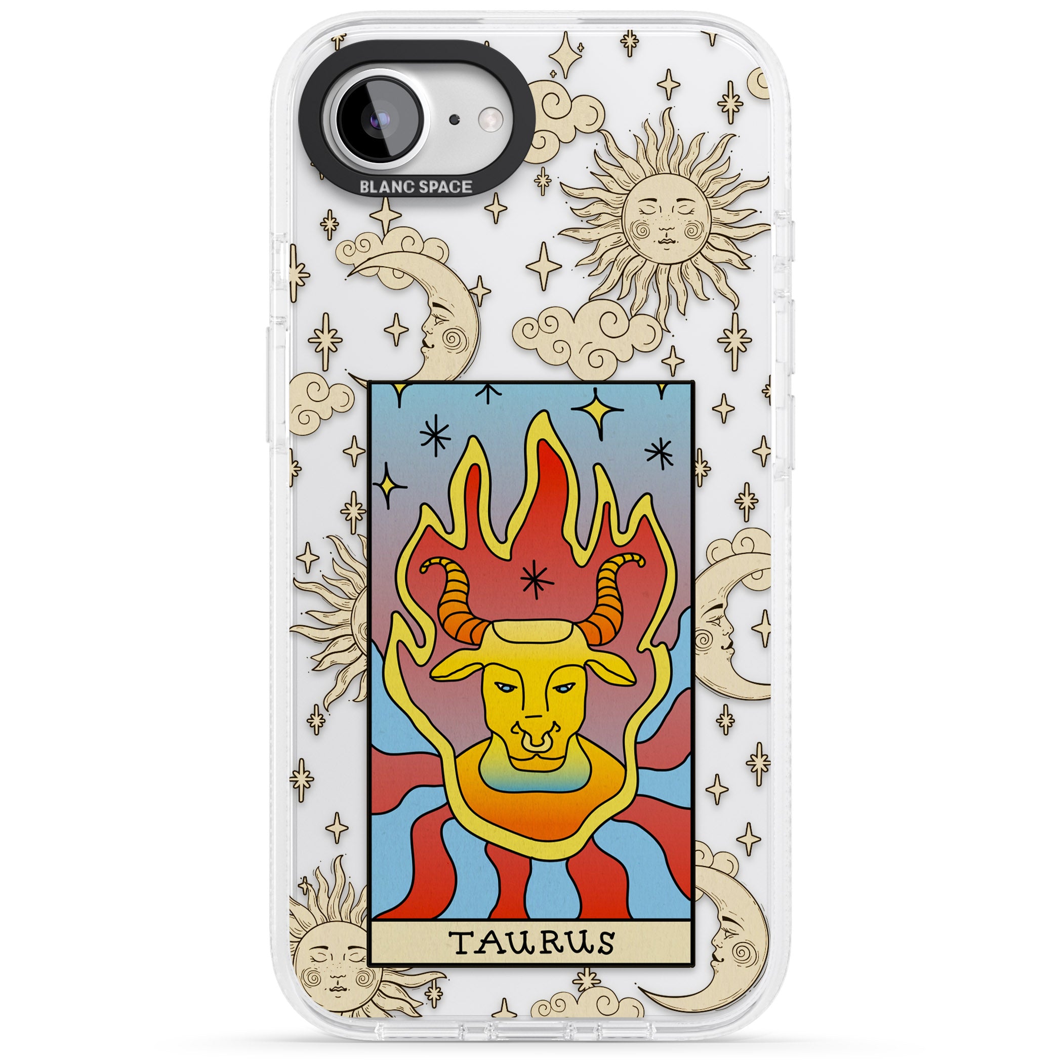 Celestial Zodiac - Taurus iPhone 16e Clear Case Impact Air - Blanc Space