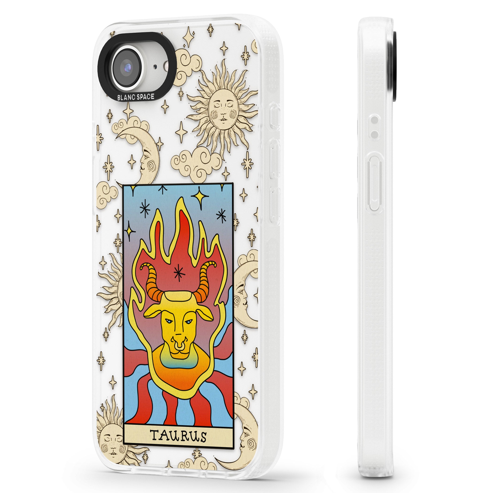 Celestial Zodiac - Taurus iPhone 16e Clear Case Impact Air - Blanc Space
