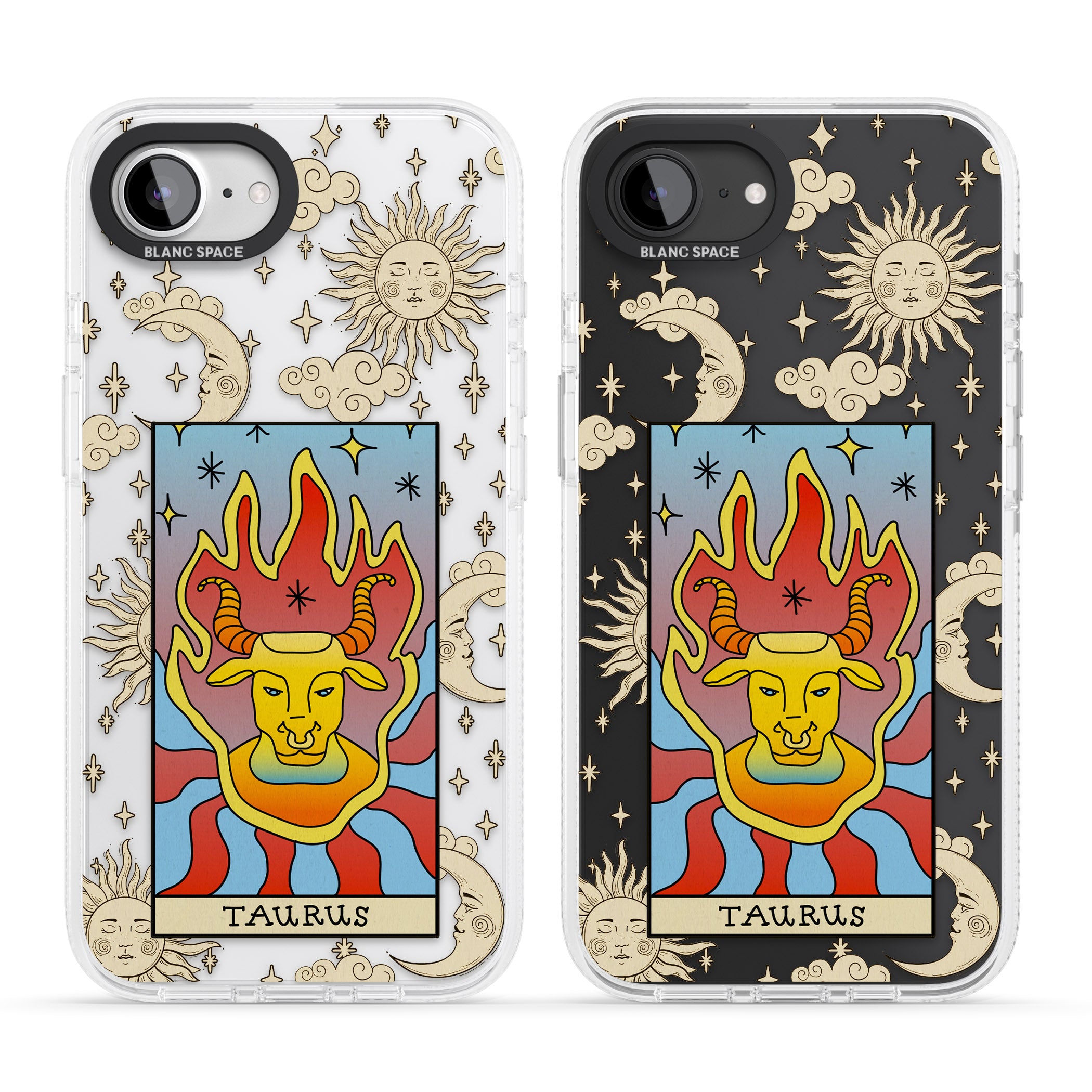 Celestial Zodiac - Taurus iPhone 16e Clear Case Impact Air - Blanc Space