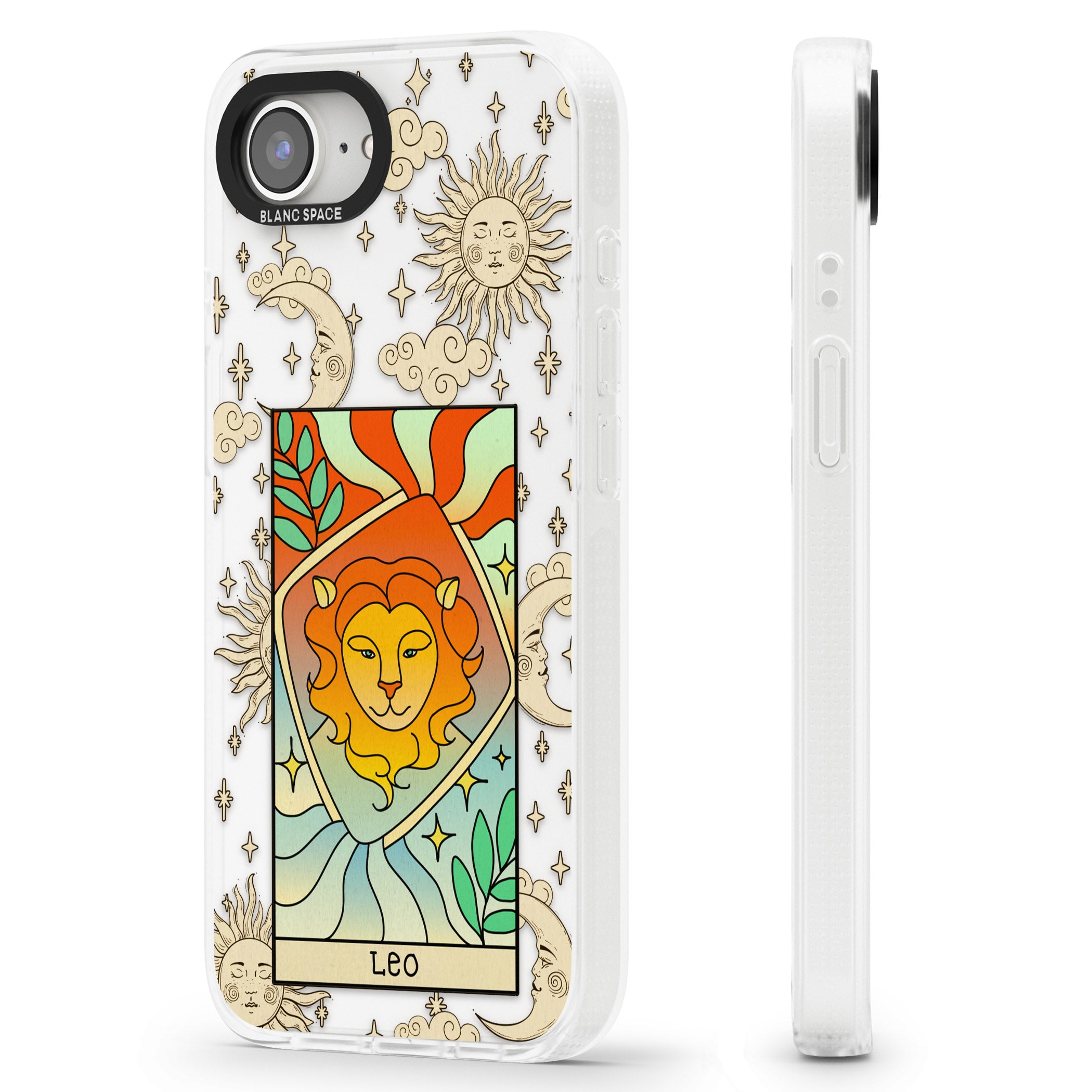 Celestial Zodiac - Leo iPhone 16e Clear Case Impact Air - Blanc Space