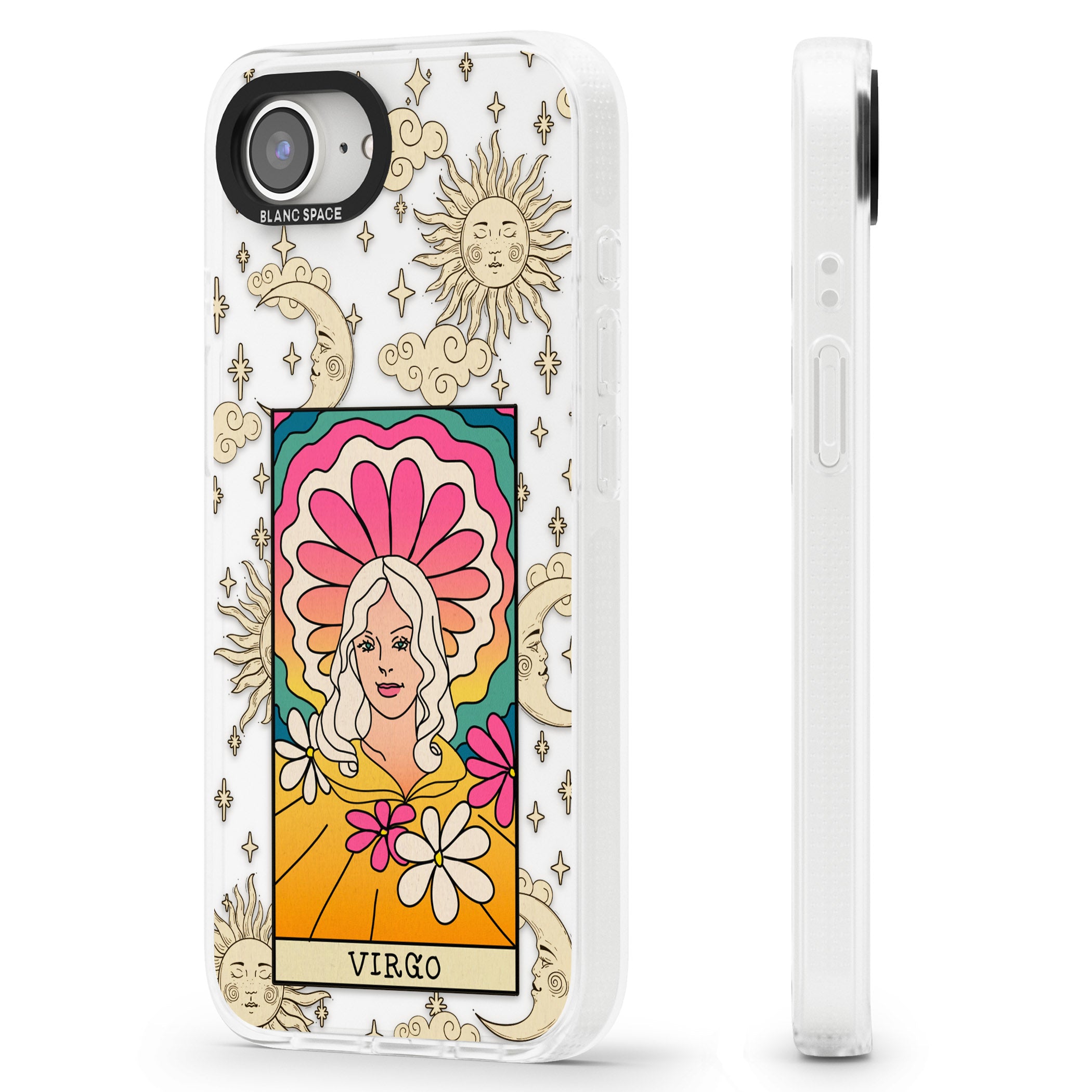 Celestial Zodiac - Virgo iPhone 16e Clear Case Impact Air - Blanc Space