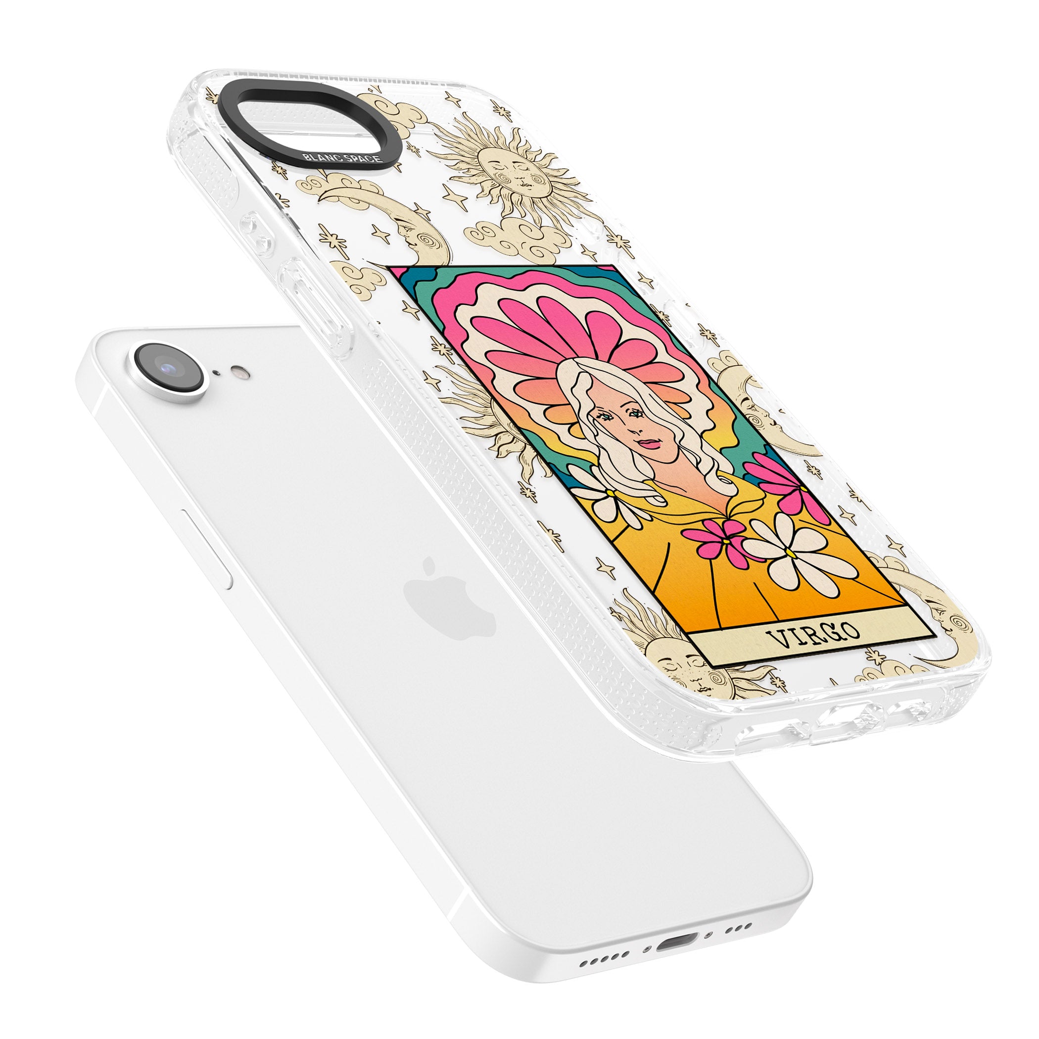 Celestial Zodiac - Virgo iPhone 16e Clear Case Impact Air - Blanc Space