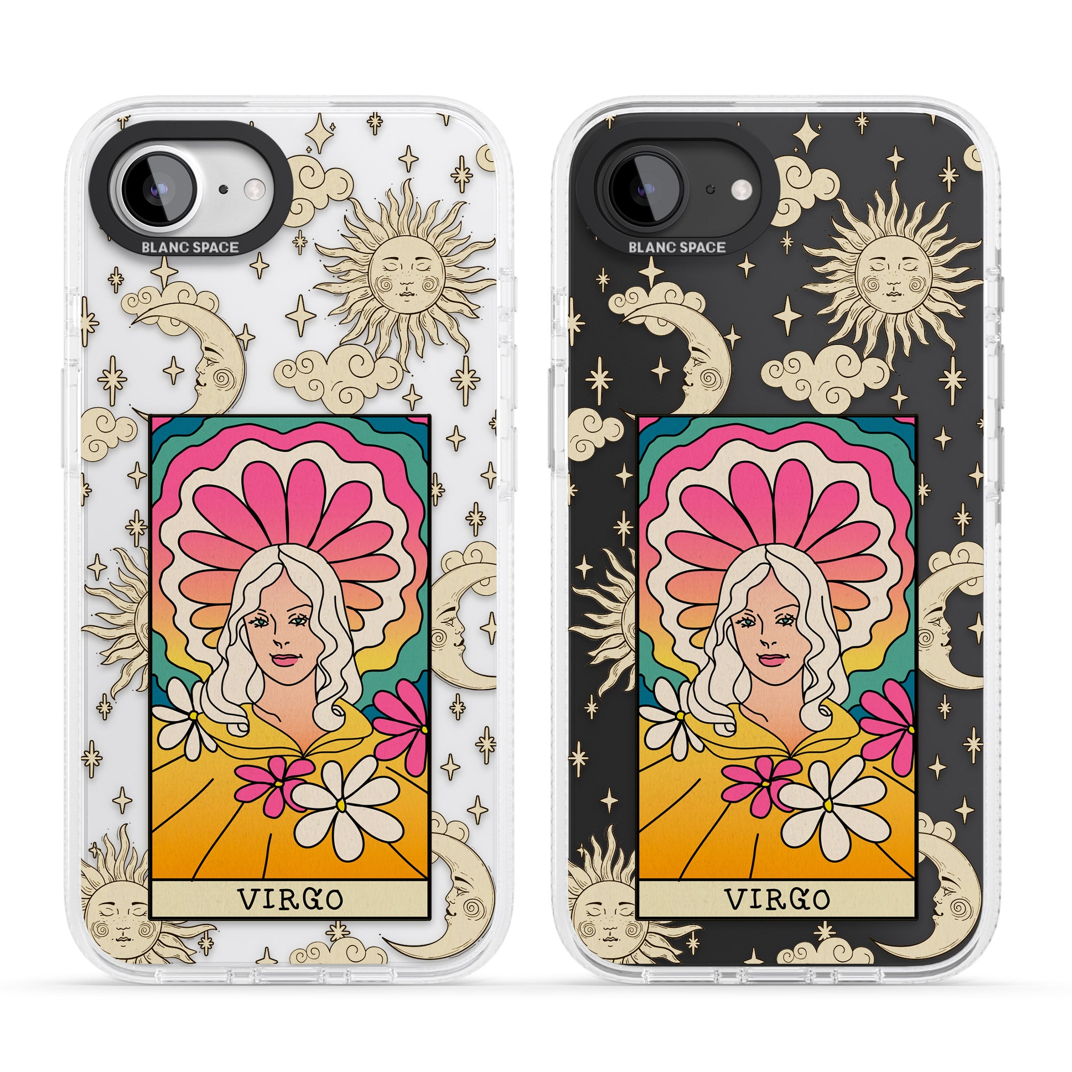 Celestial Zodiac - Virgo iPhone 16e Clear Case Impact Air - Blanc Space