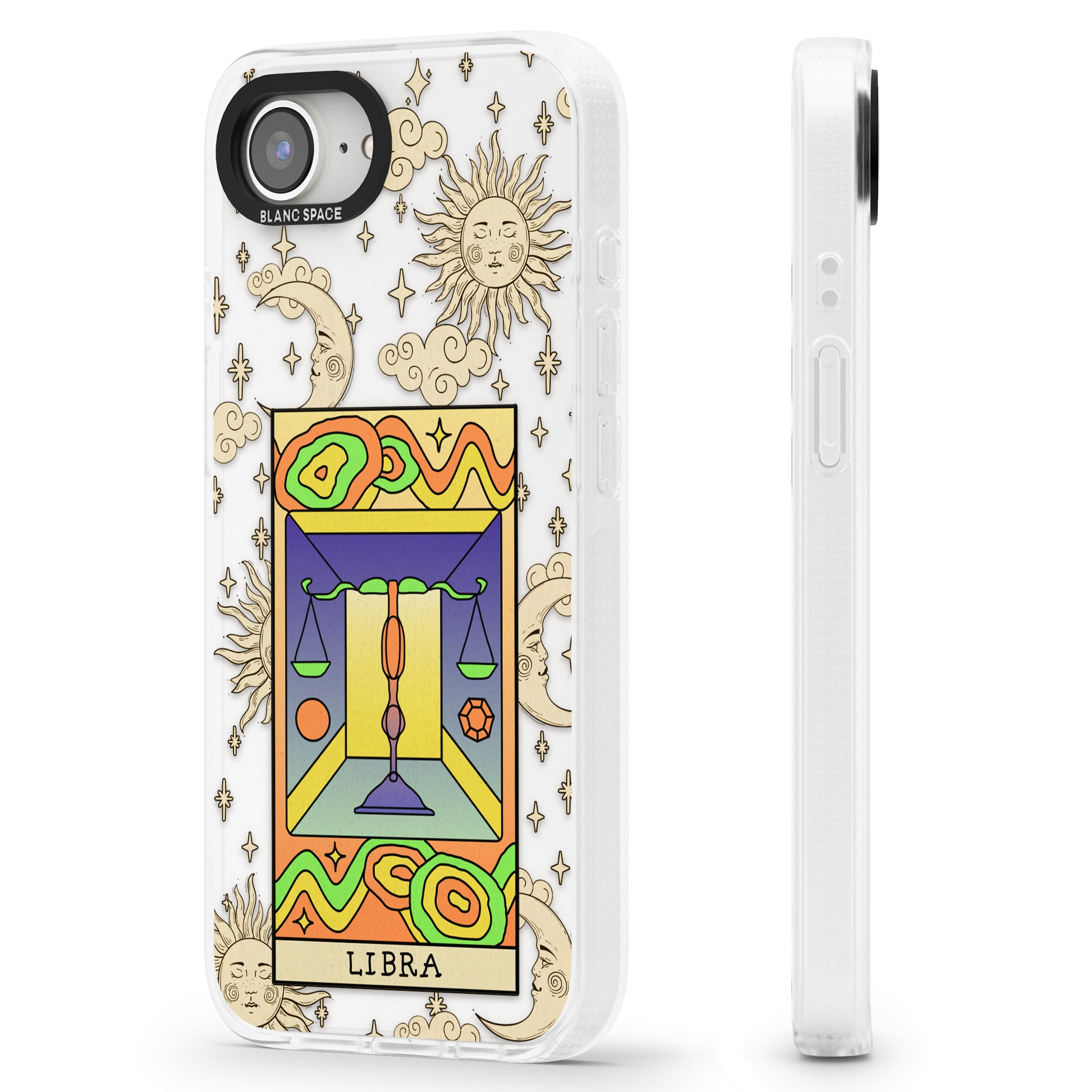 Celestial Zodiac - Libra iPhone 16e Clear Case Impact Air - Blanc Space