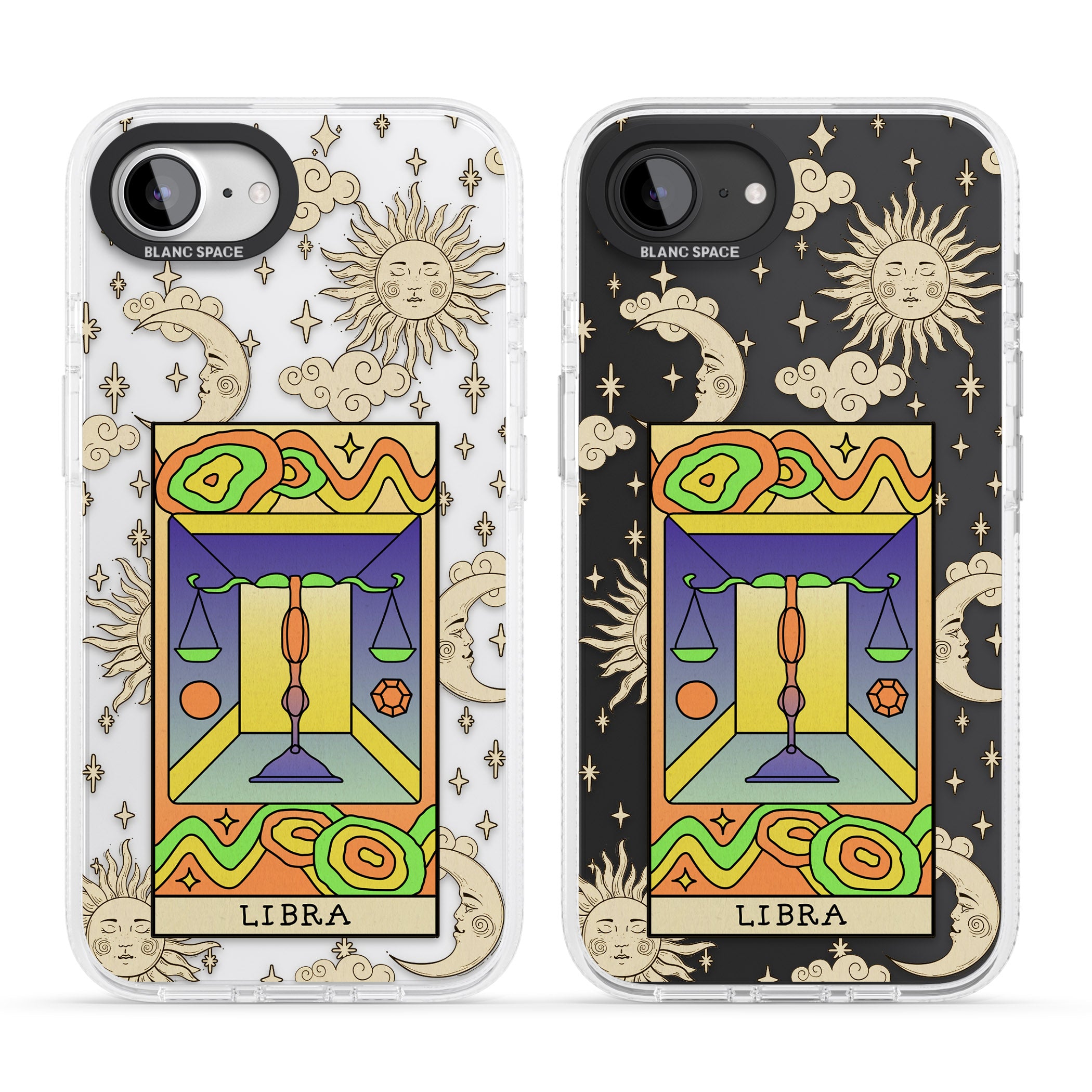 Celestial Zodiac - Libra iPhone 16e Clear Case Impact Air - Blanc Space