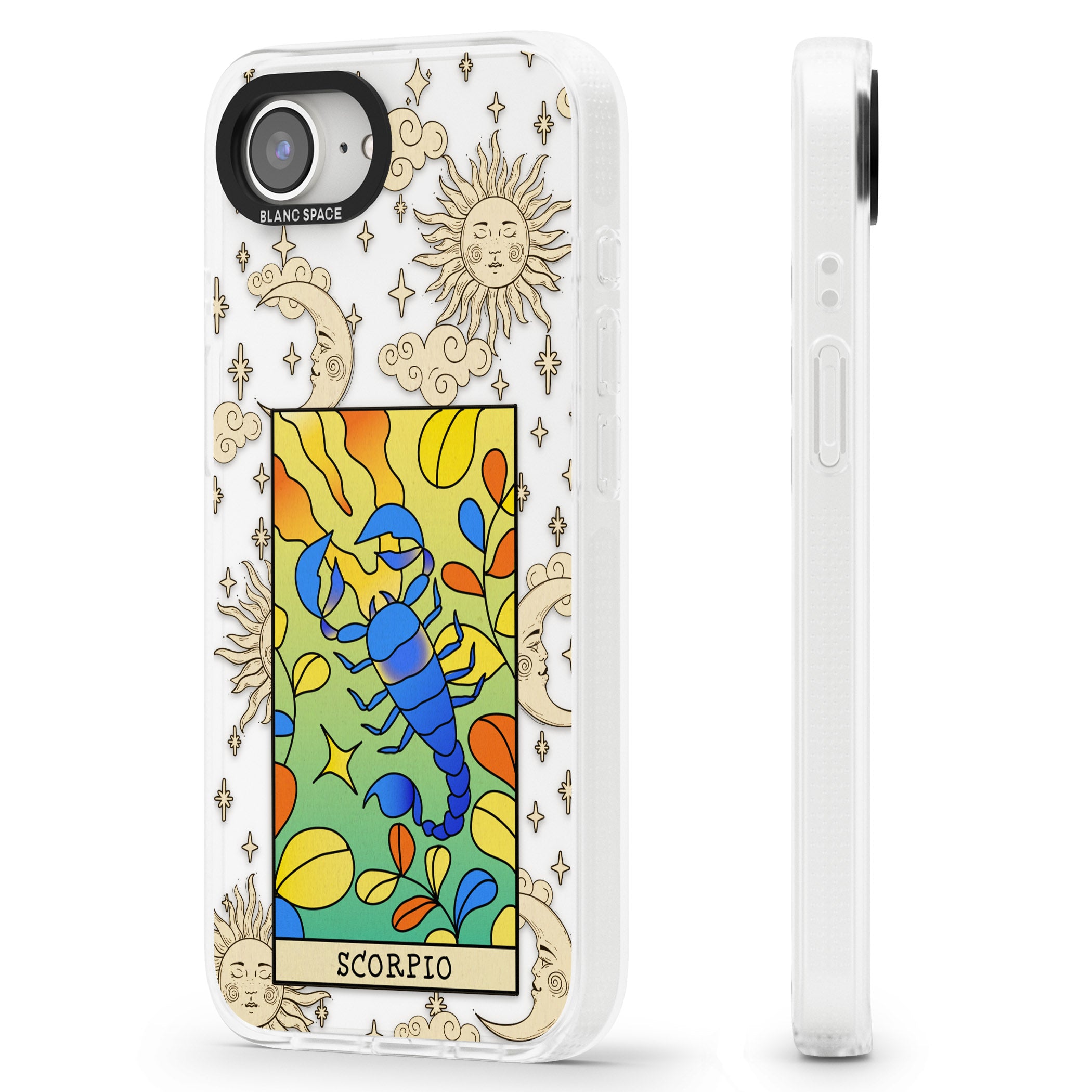 Celestial Zodiac - Scorpio iPhone 16e Clear Case Impact Air - Blanc Space