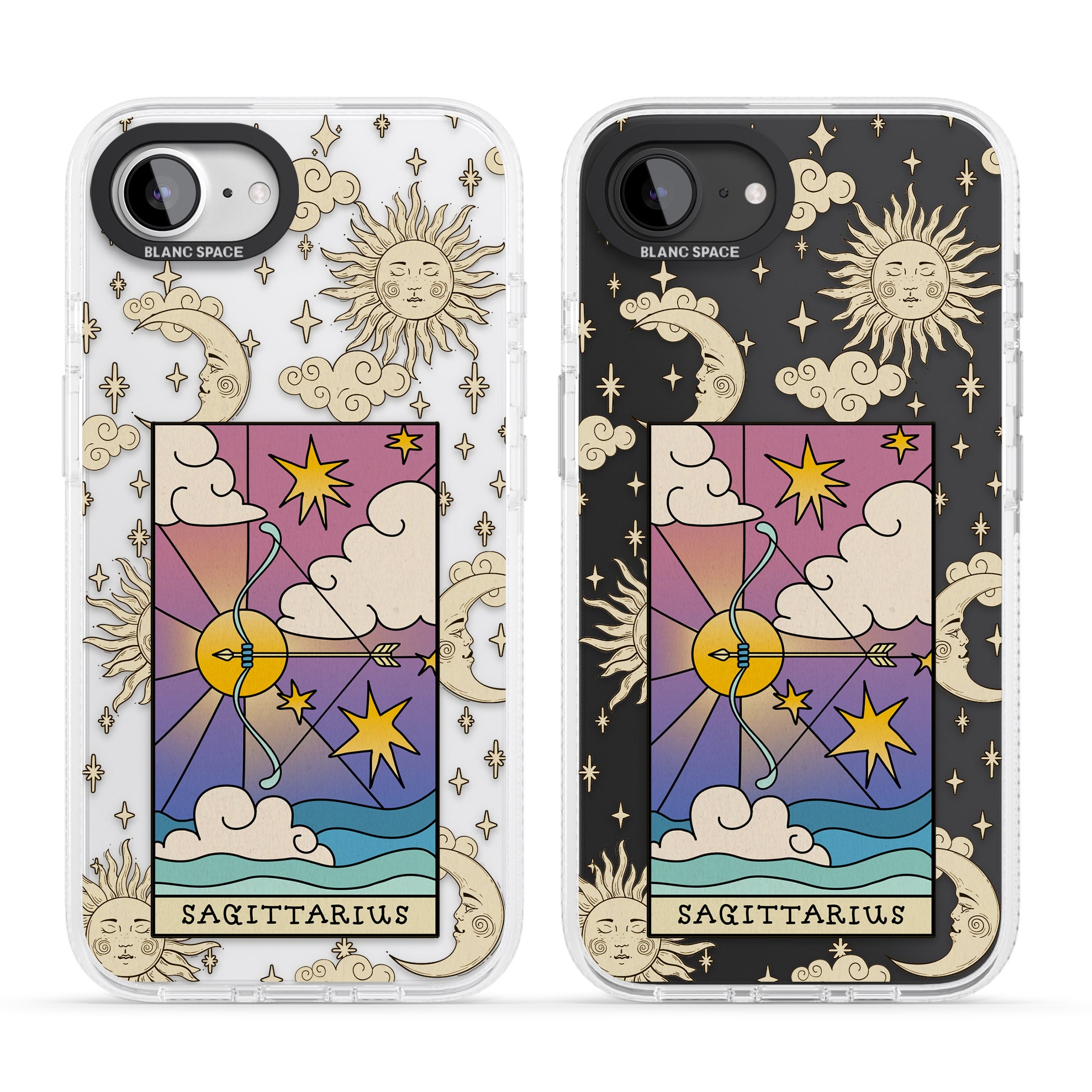 Celestial Zodiac - Sagittarius iPhone 16e Clear Case Impact Air - Blanc Space