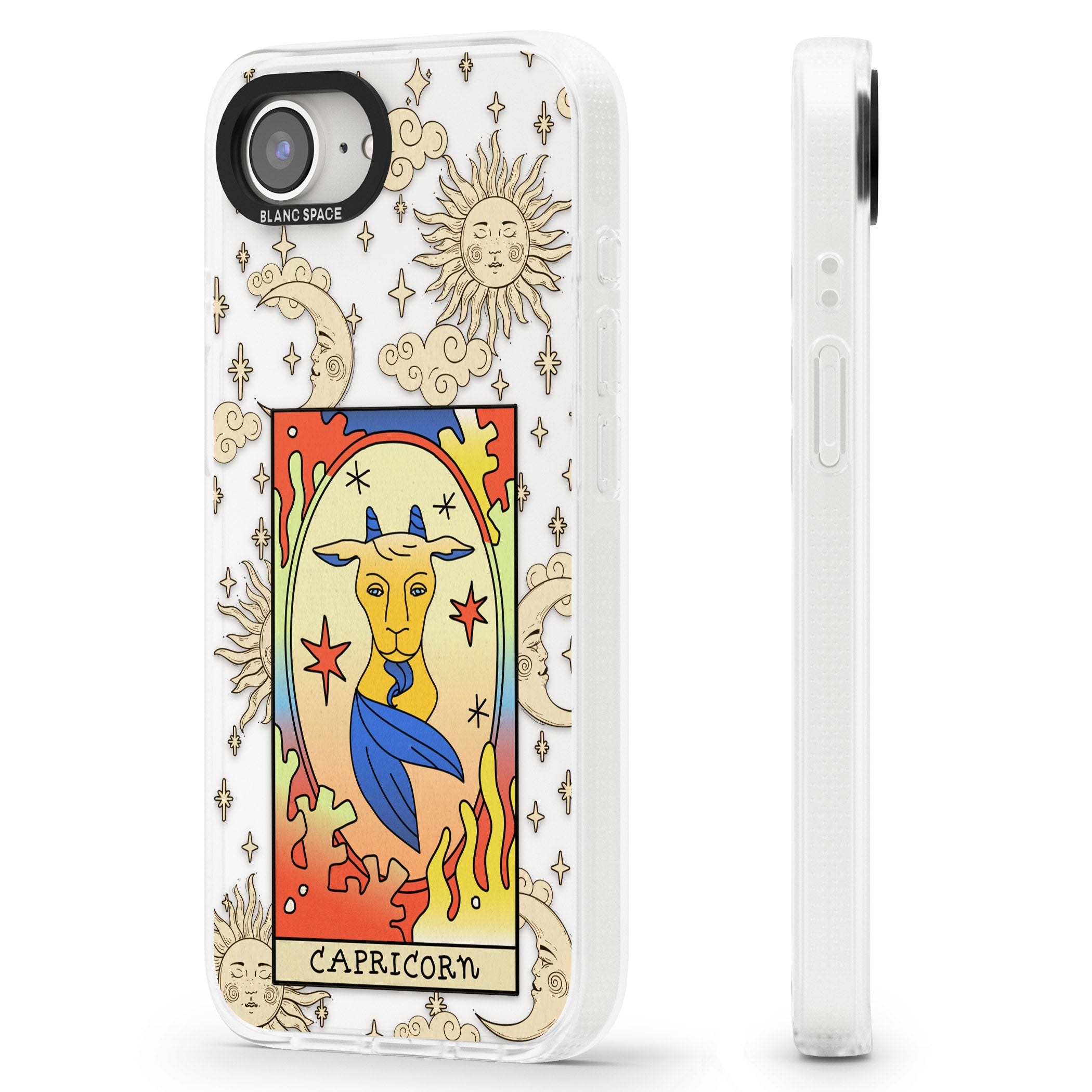 Celestial Zodiac - Capricorn iPhone 16e Clear Case Impact Air - Blanc Space