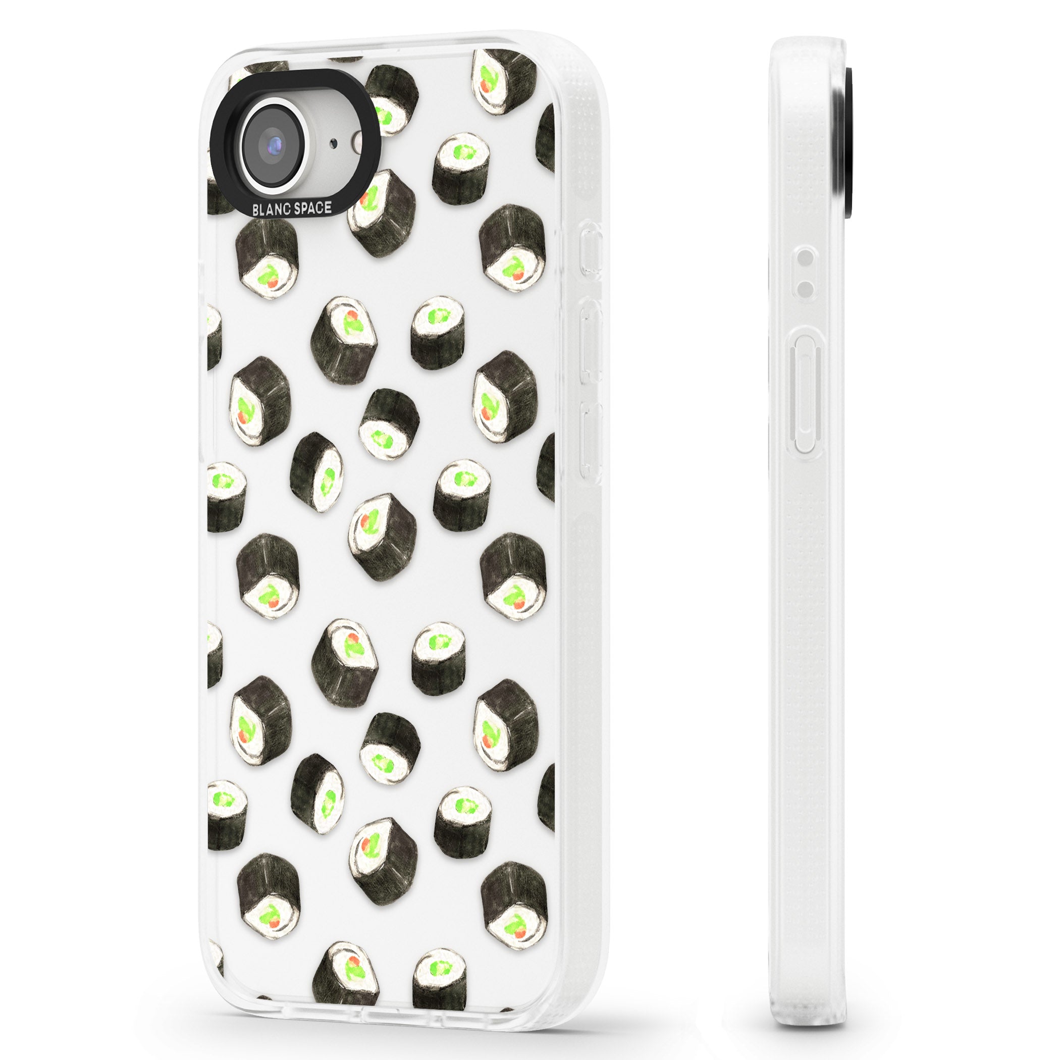 Maki Rolls Sushi Pattern iPhone 16e Clear Case Impact Air - Blanc Space