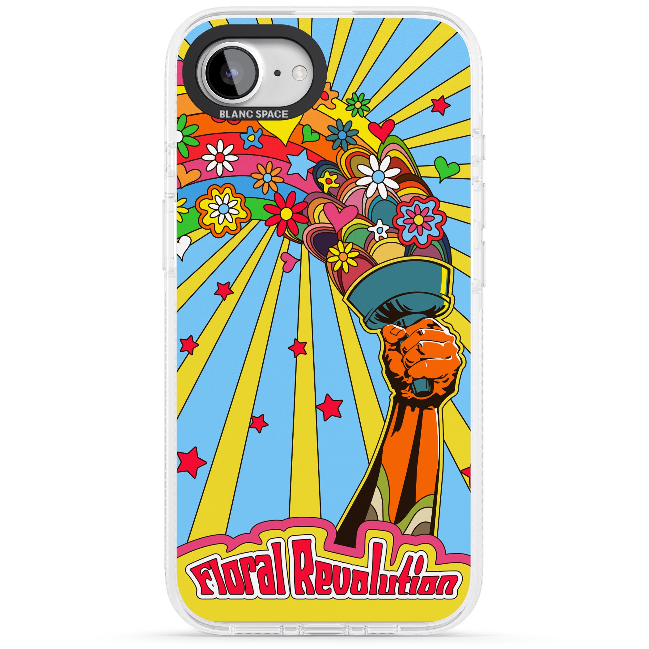 Floral Revolution iPhone 16e Clear Case Impact Air - Blanc Space