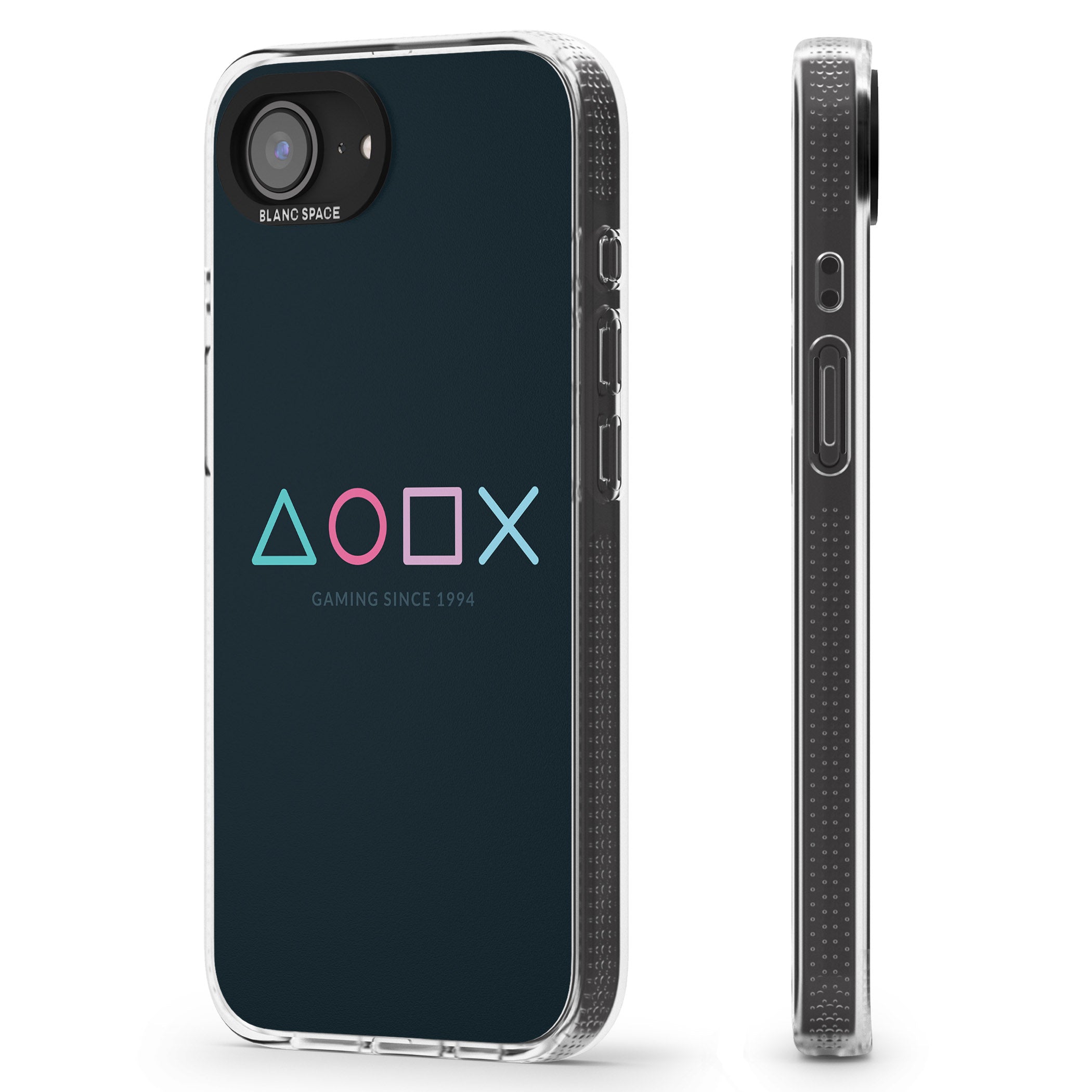 Gaming Since 1994 Station iPhone 16e Clear Case Impact Air - Blanc Space