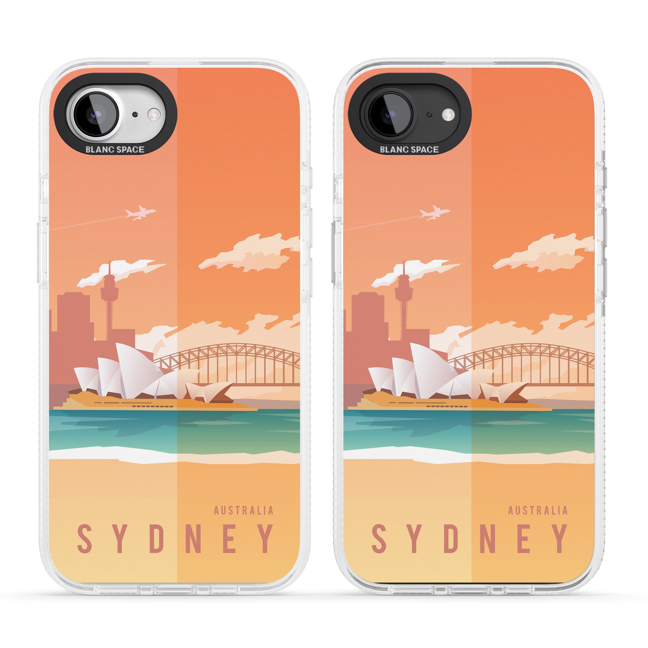 Vintage Travel Poster Sydney iPhone 16e Clear Case Impact Air - Blanc Space