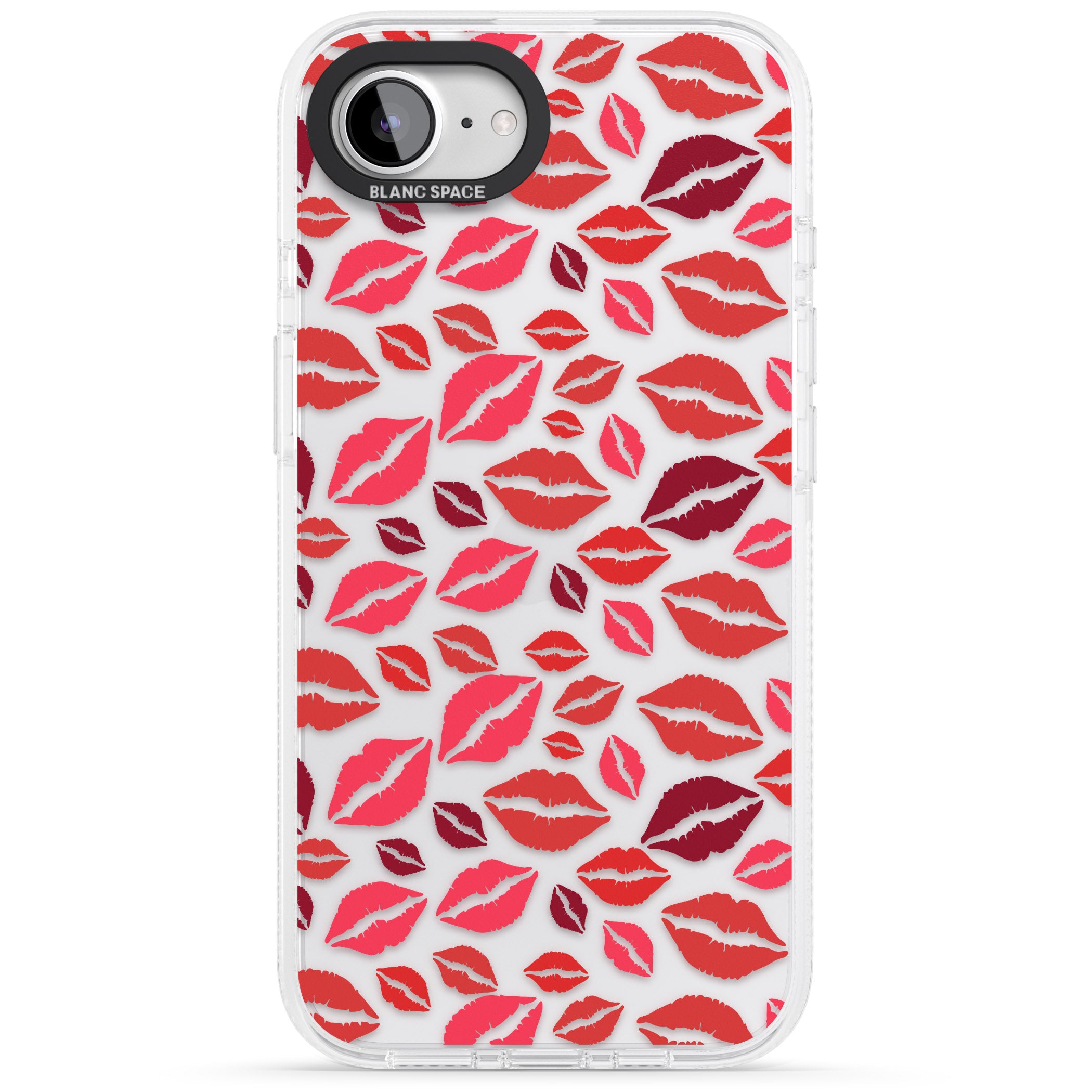 Lips Pattern iPhone 16e Clear Case Impact Air - Blanc Space