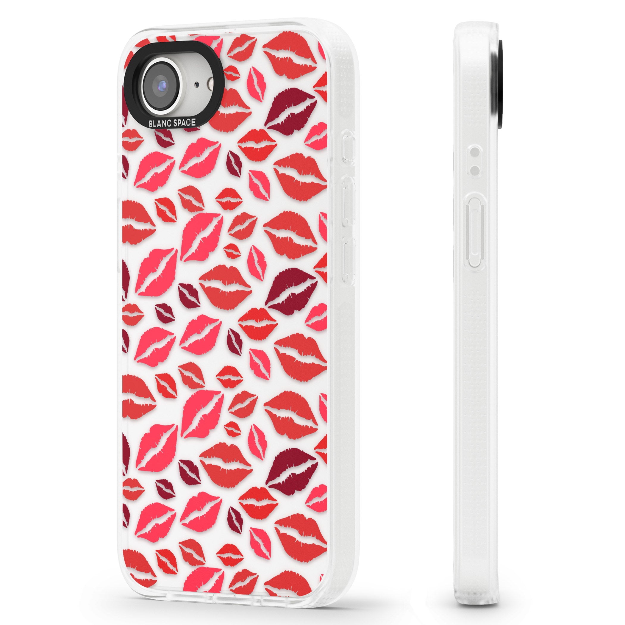 Lips Pattern iPhone 16e Clear Case Impact Air - Blanc Space