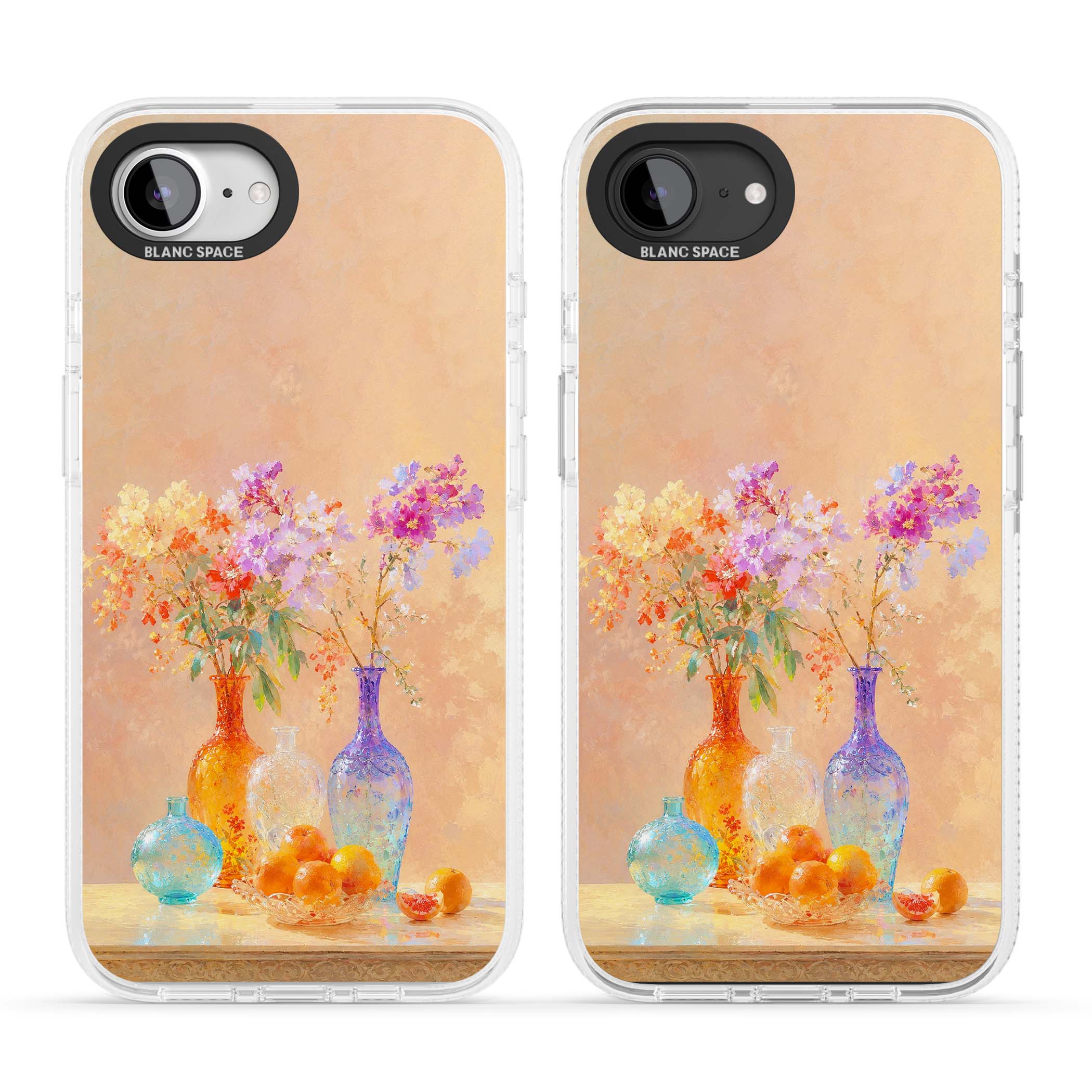 Peach Glass art iPhone case | Clear Case Impact Air case for iPhone 16e, iPhone 17e