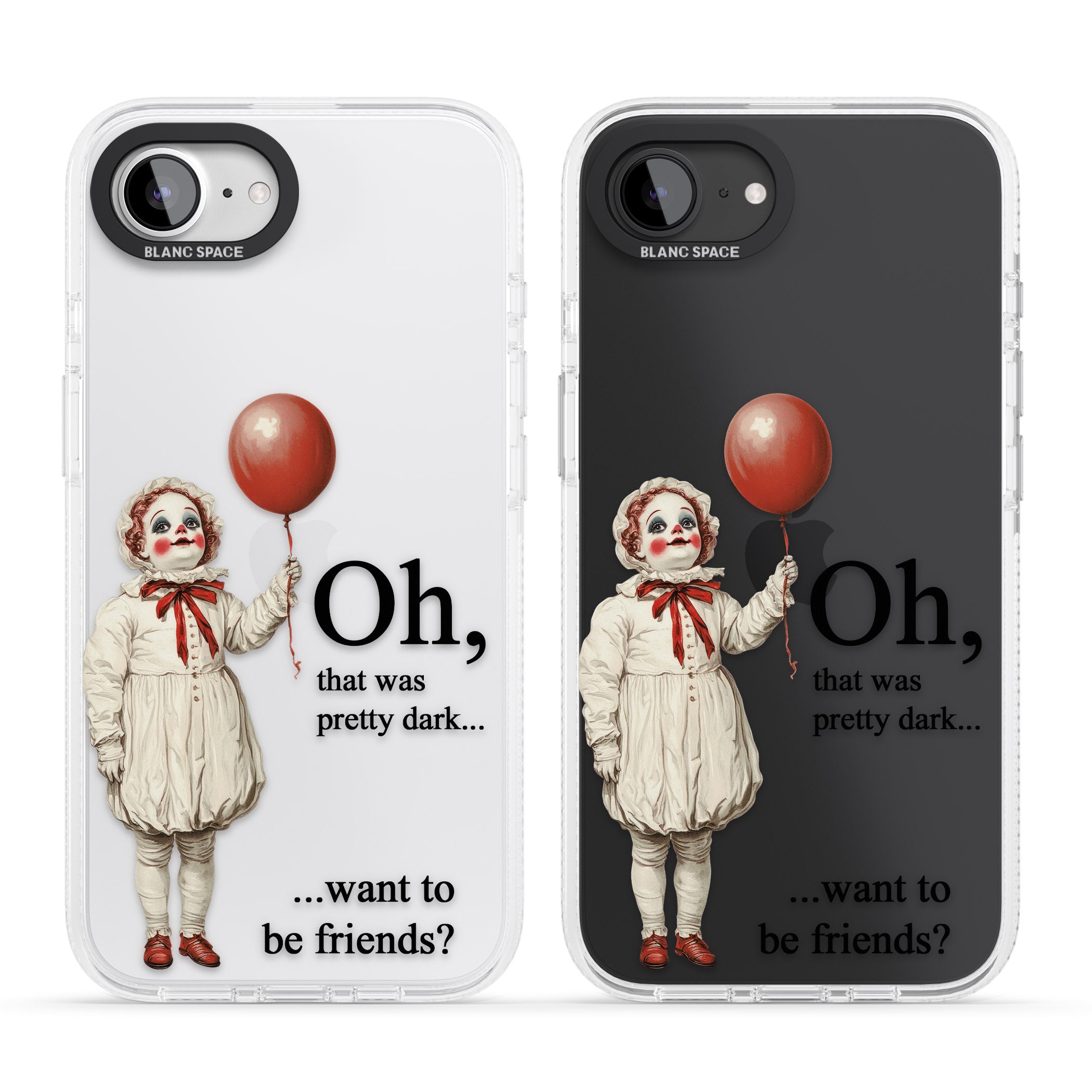 Want to be Friends? iPhone 16e Clear Case Impact Air - Blanc Space