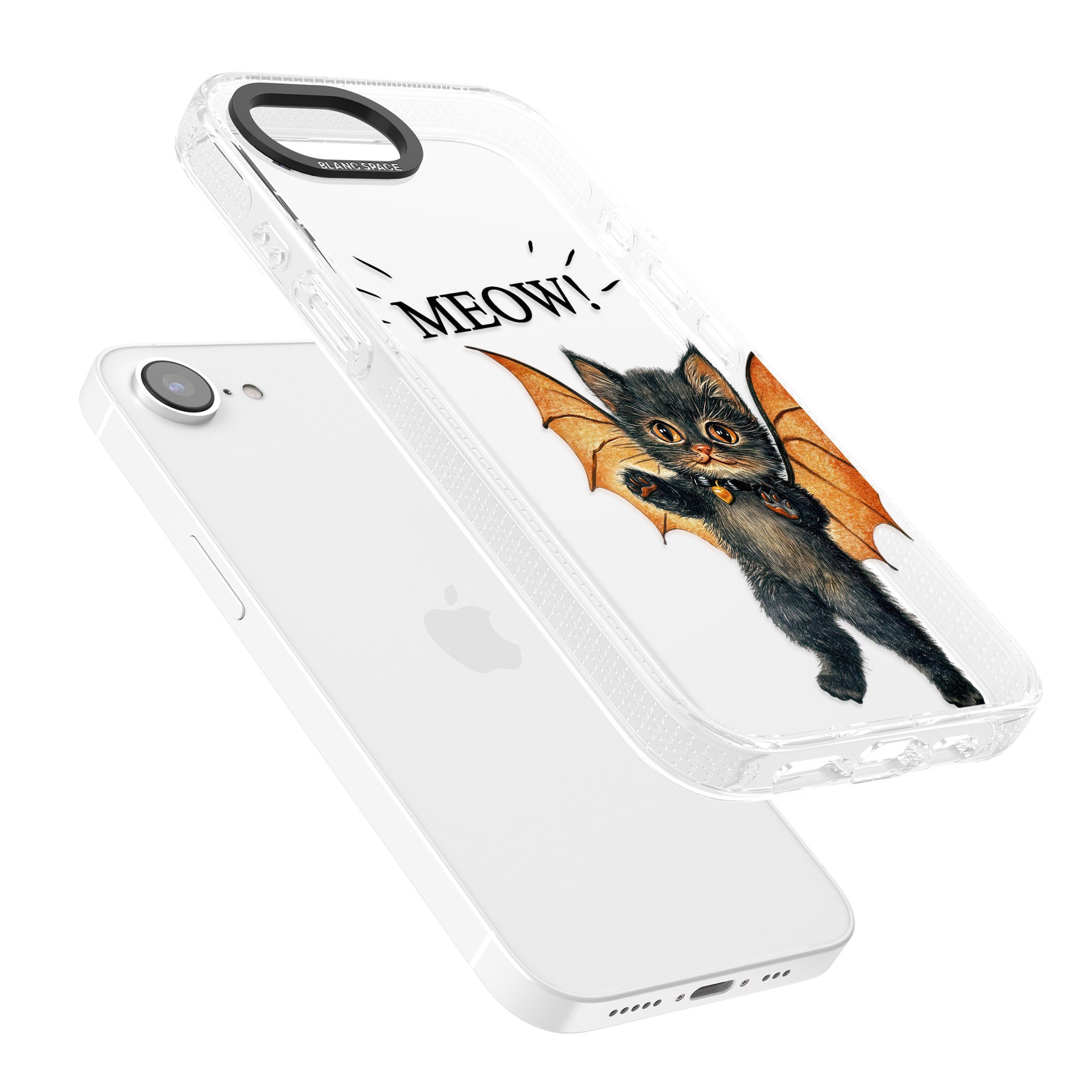 MEOW! iPhone 16e Clear Case Impact Air - Blanc Space