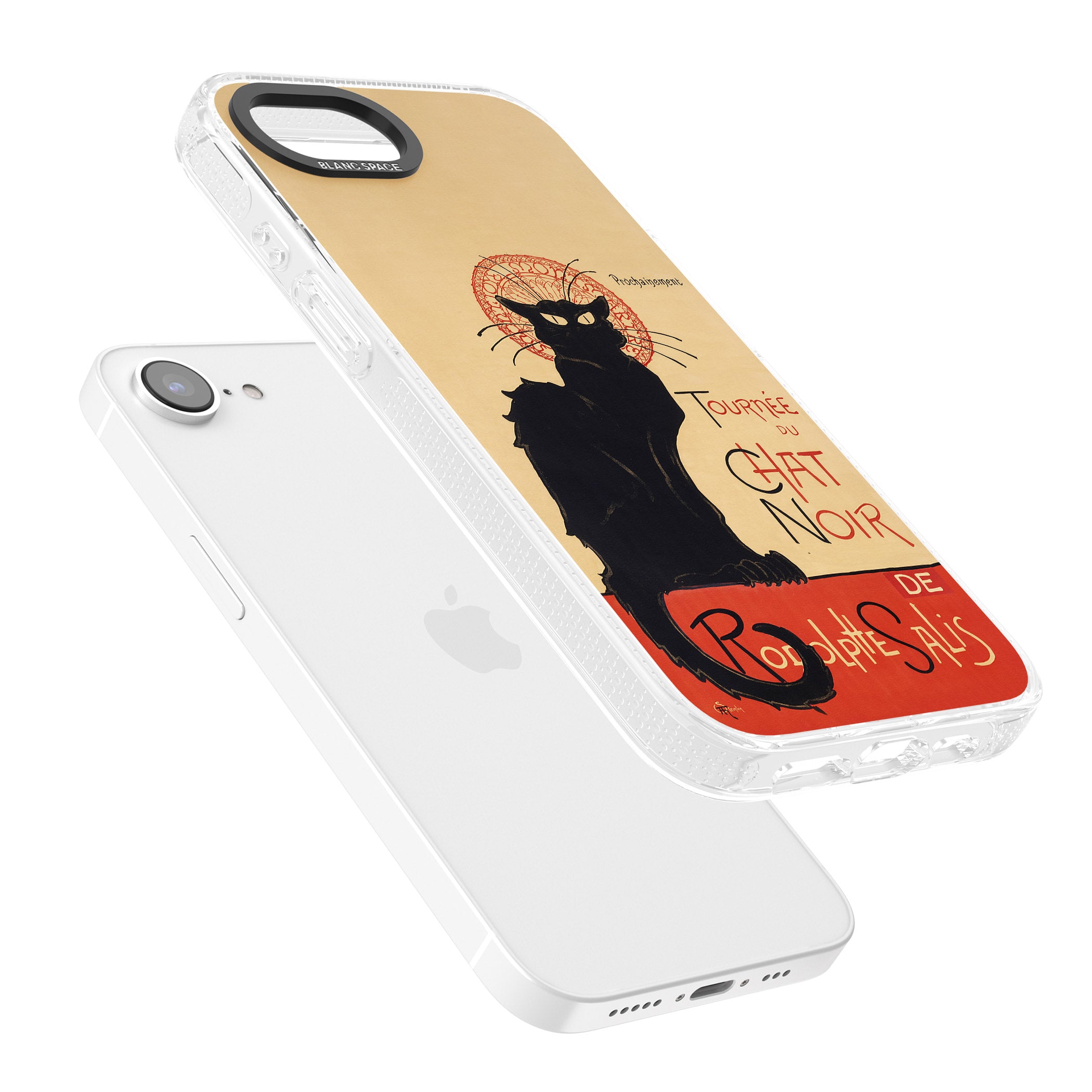 Tournee du Chat Noir Poster iPhone 16e Clear Case Impact Air - Blanc Space