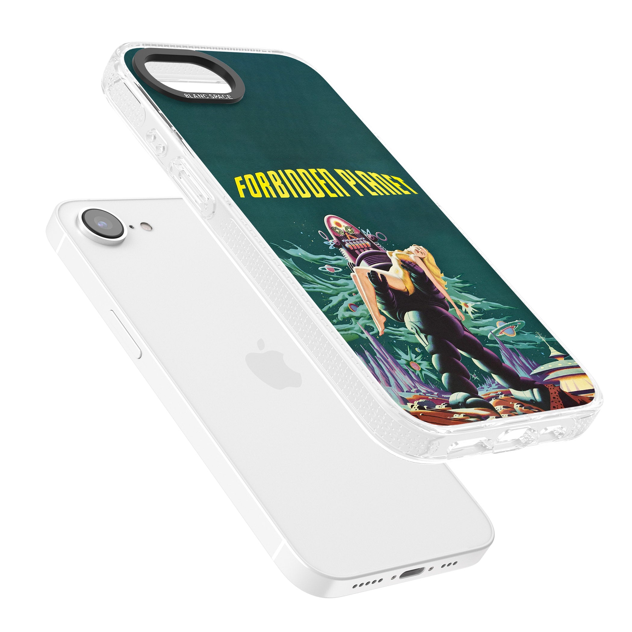 Forbidden Planet Poster iPhone 16e Clear Case Impact Air - Blanc Space