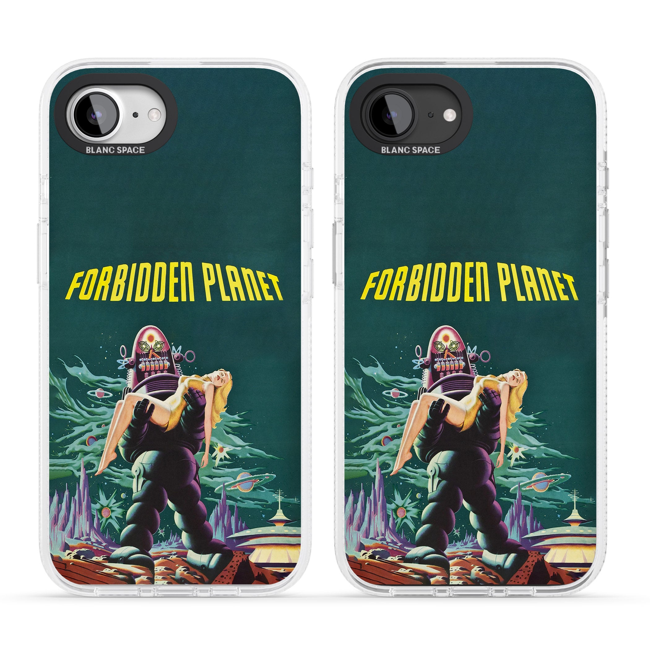 Forbidden Planet Poster iPhone 16e Clear Case Impact Air - Blanc Space