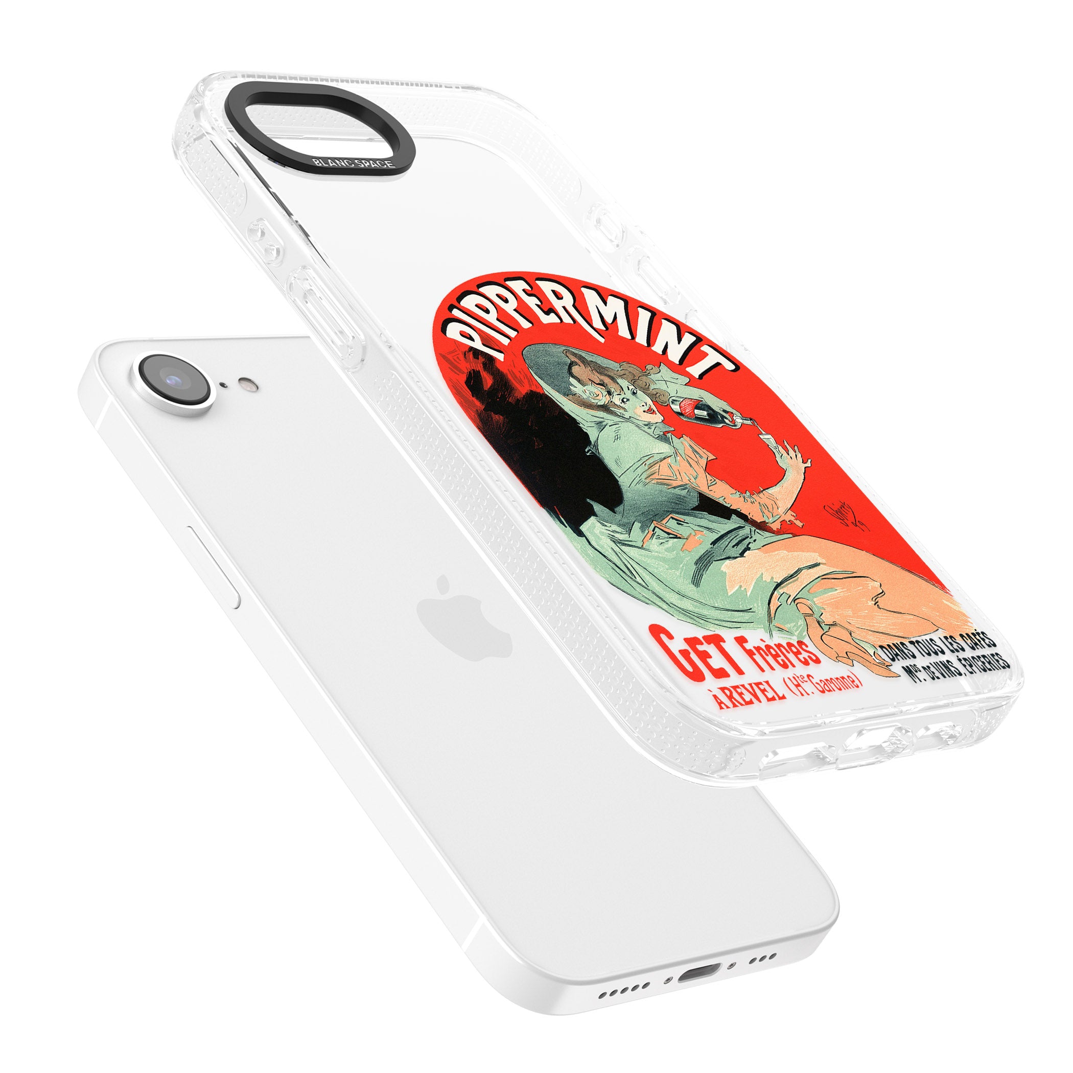 Pippermint Poster iPhone 16e Clear Case Impact Air - Blanc Space