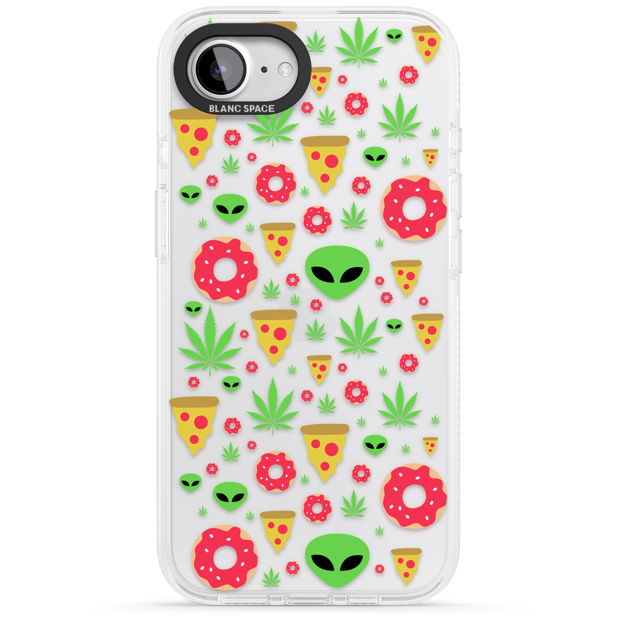 Martians & Munchies iPhone 16e Clear Case Impact Air - Blanc Space