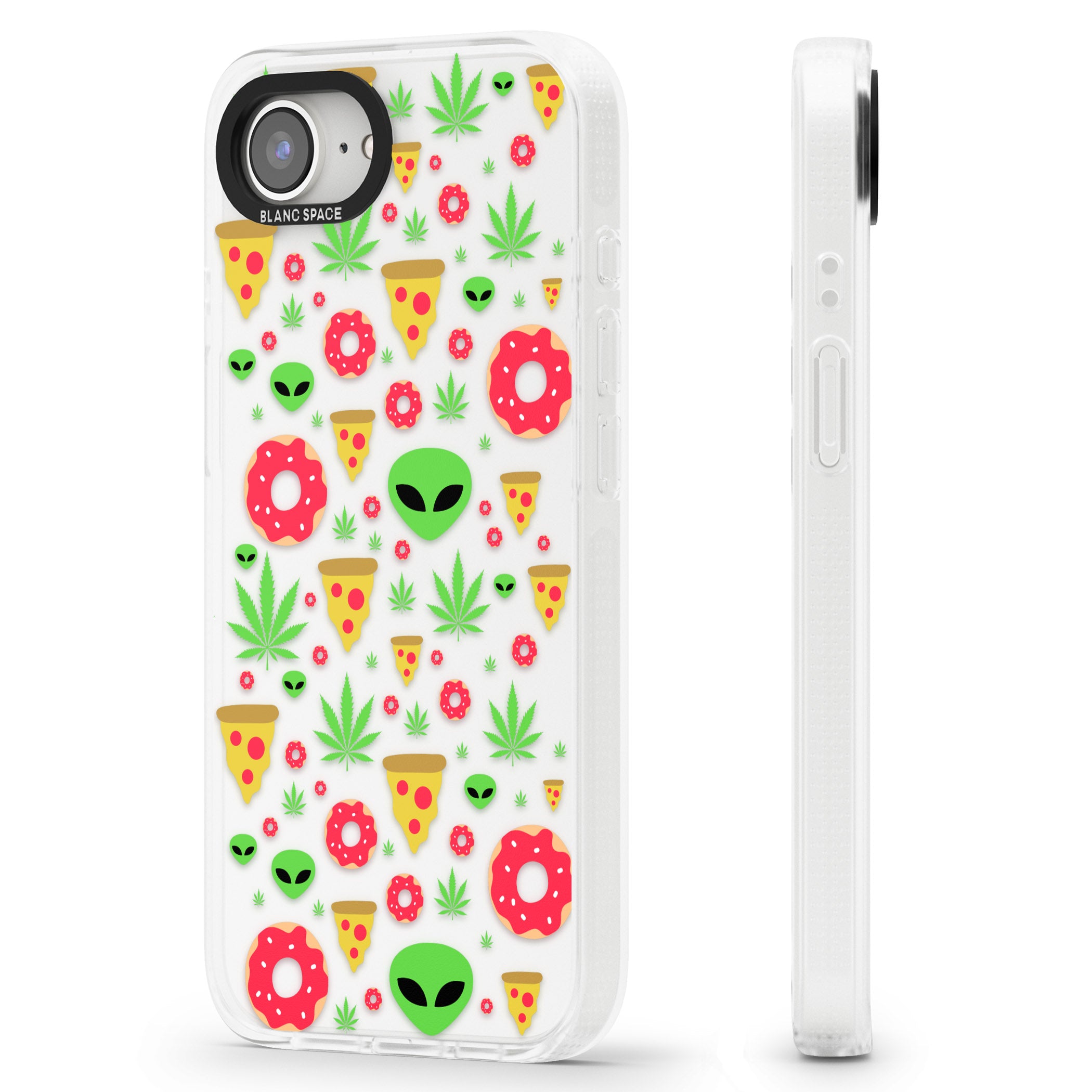 Martians & Munchies iPhone 16e Clear Case Impact Air - Blanc Space