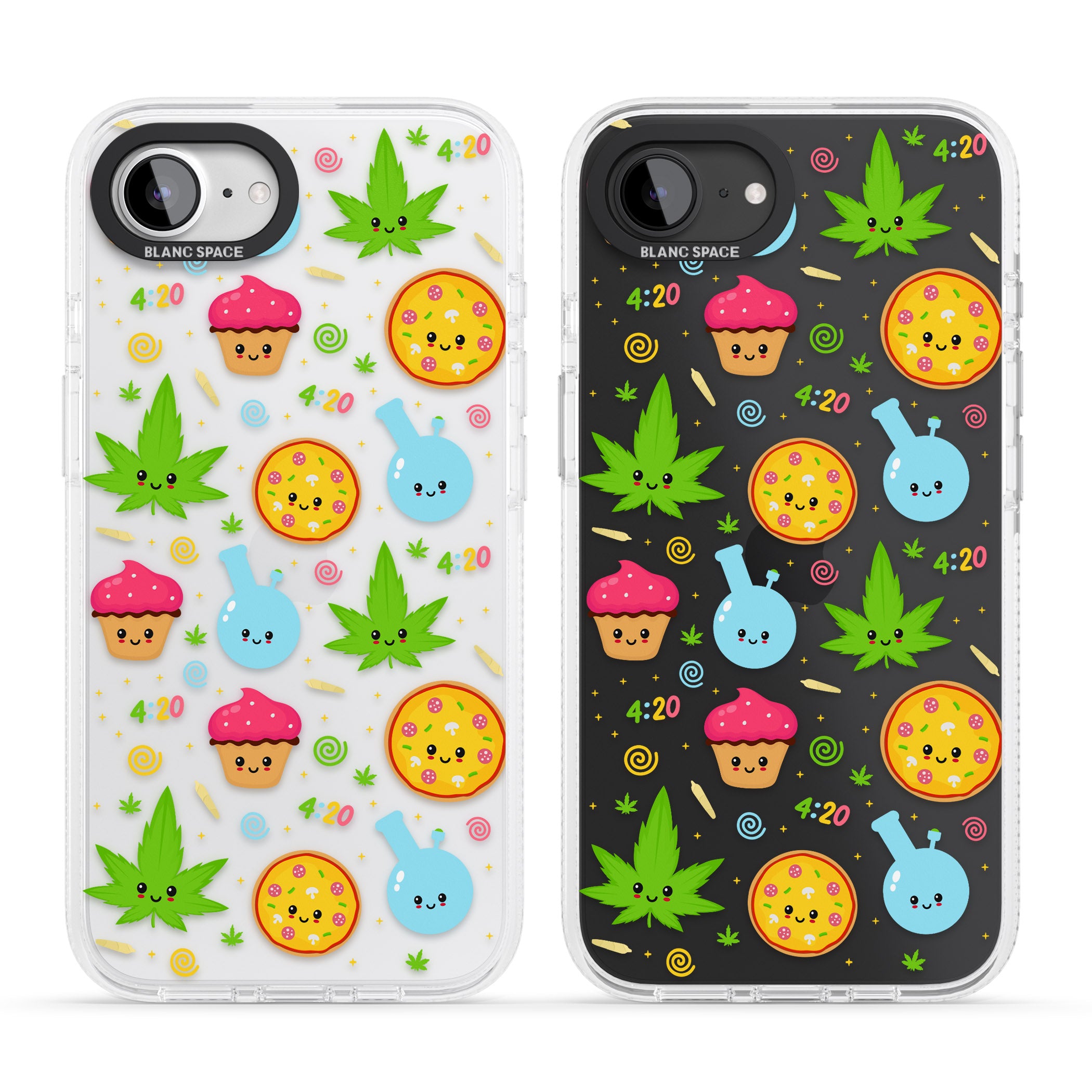 Kawaii Weed Pattern iPhone 16e Clear Case Impact Air - Blanc Space