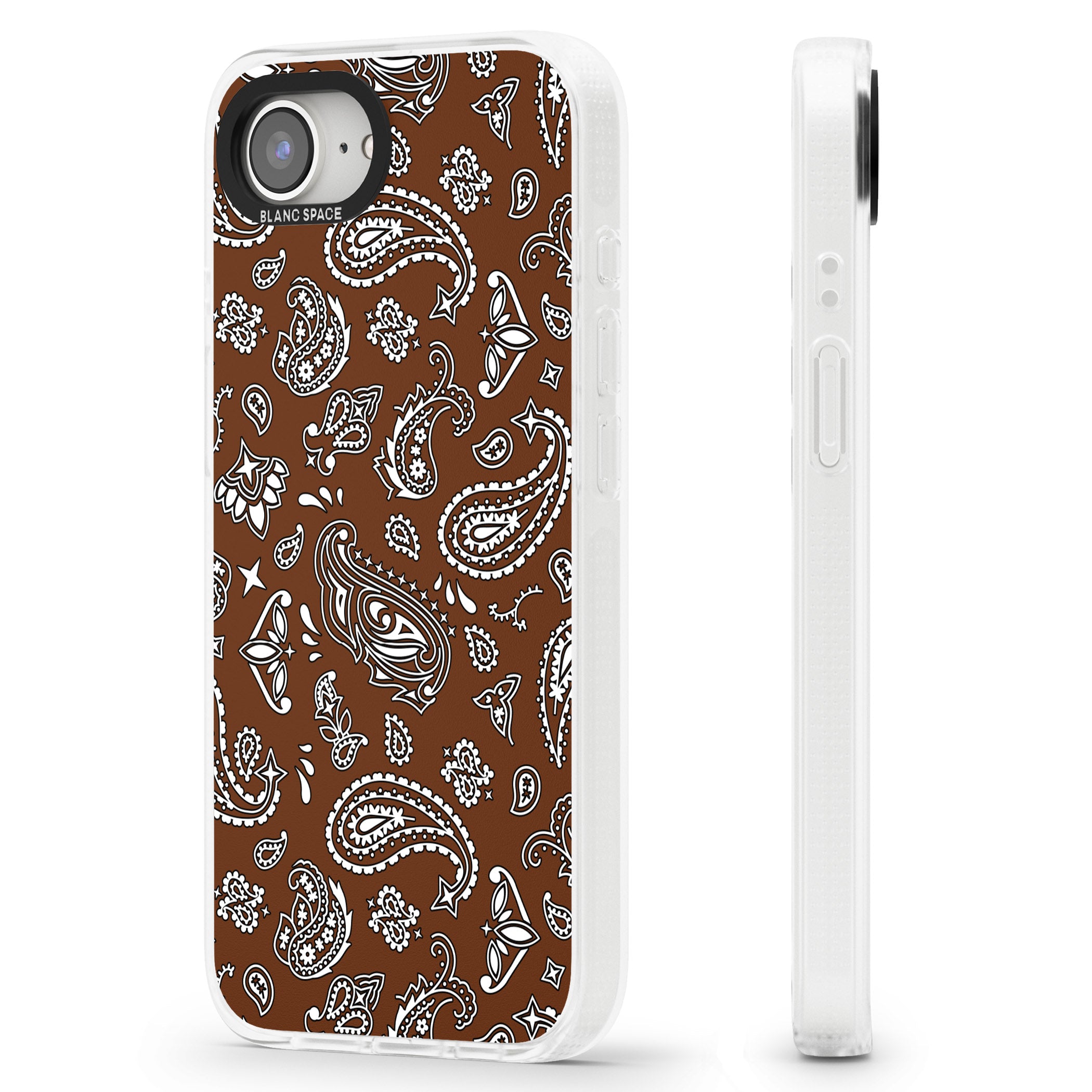 Brown Bandana iPhone 16e Clear Case Impact Air - Blanc Space