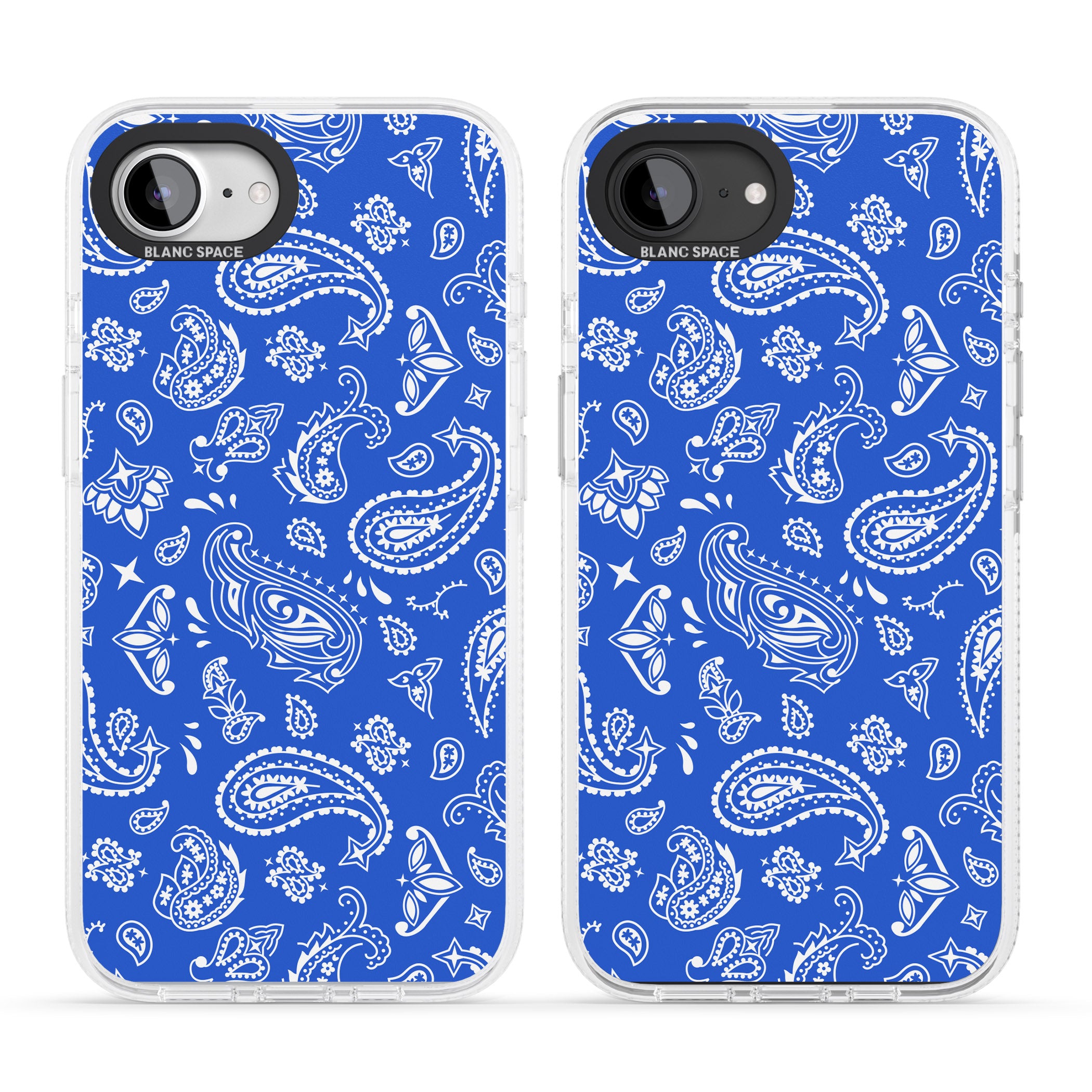 Blue Bandana iPhone 16e Clear Case Impact Air - Blanc Space