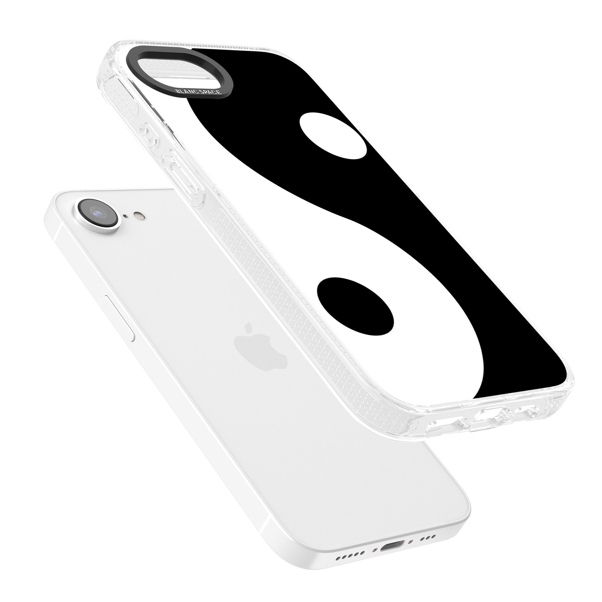 Large Yin Yang iPhone 16e Clear Case Impact Air - Blanc Space