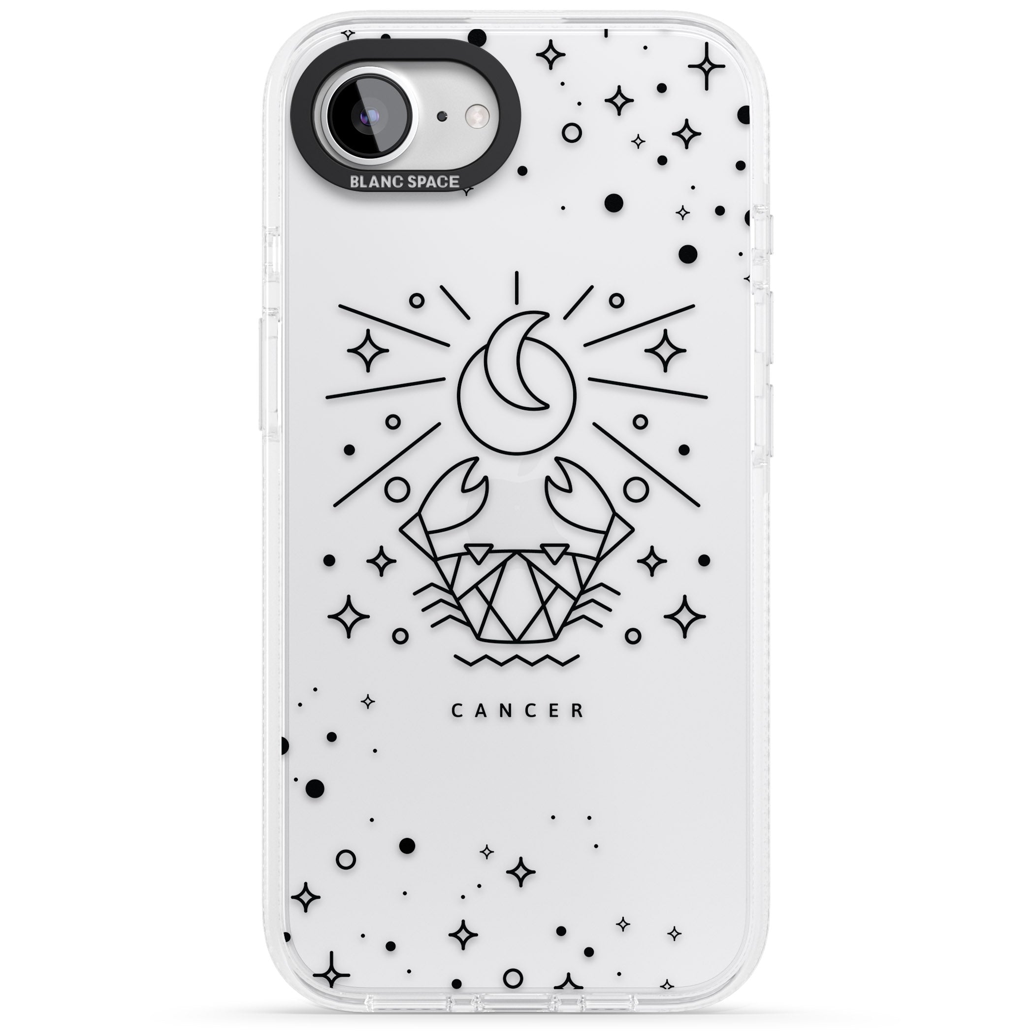 Cancer Emblem - Transparent Design iPhone 16e Clear Case Impact Air - Blanc Space