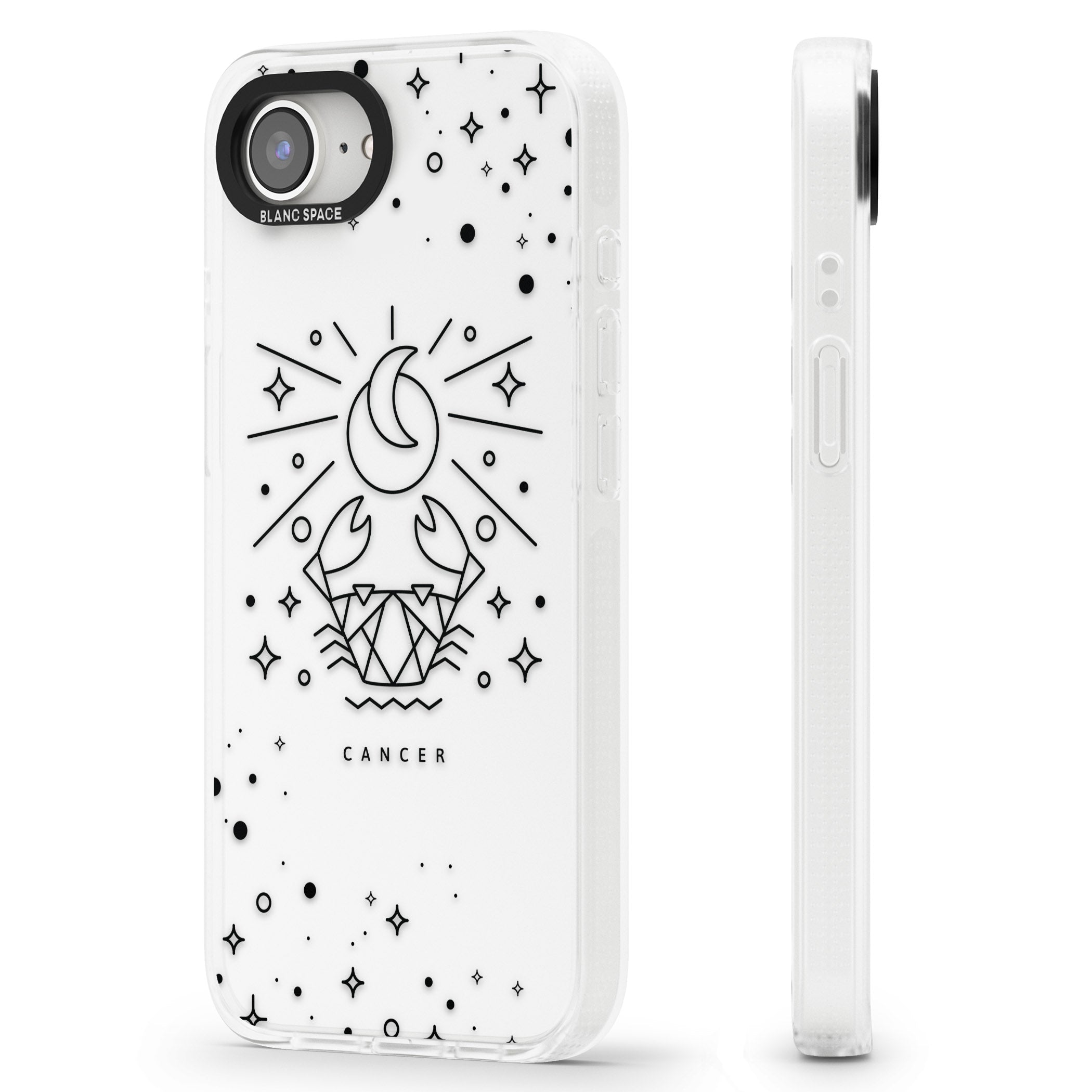 Cancer Emblem - Transparent Design iPhone 16e Clear Case Impact Air - Blanc Space