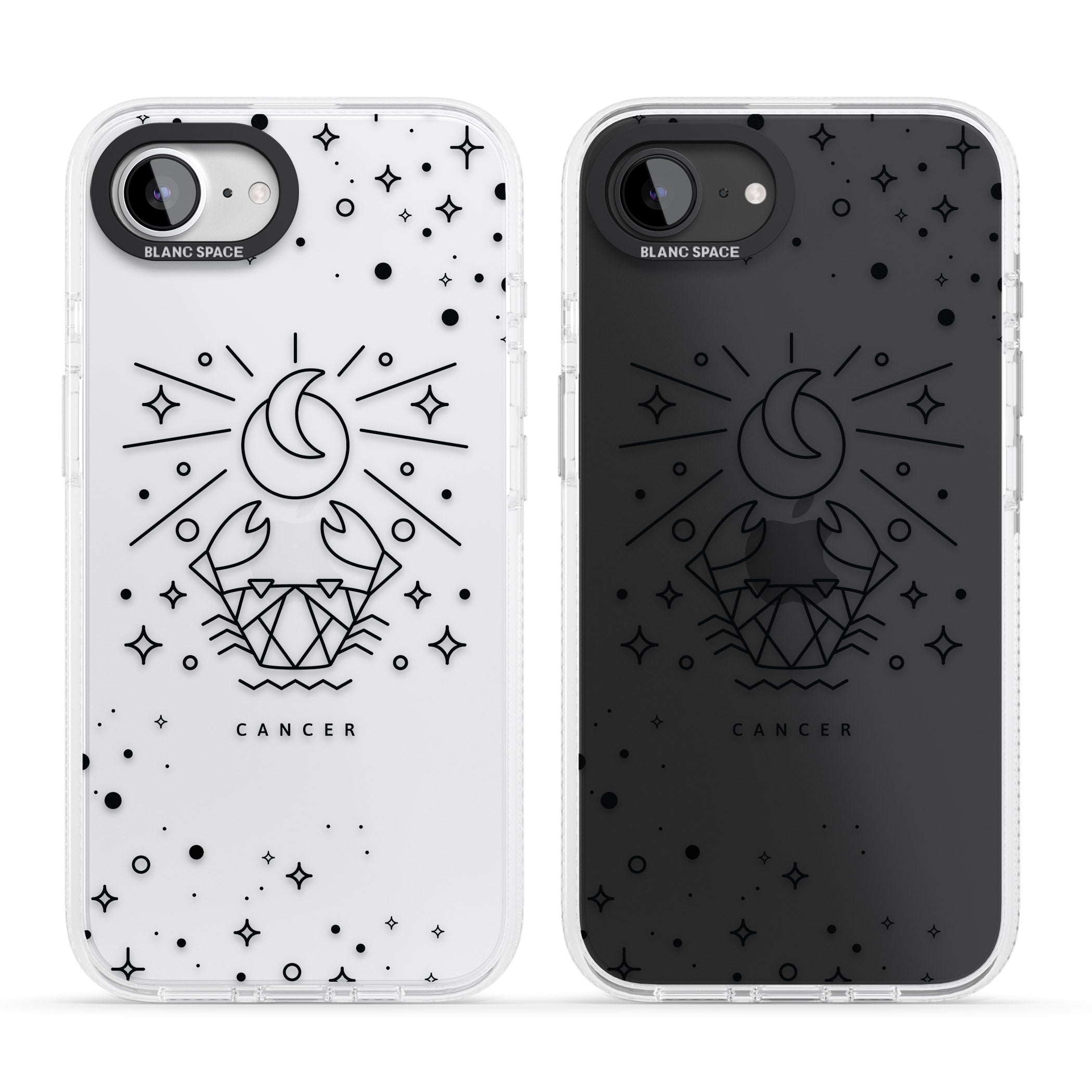 Cancer Emblem - Transparent Design iPhone 16e Clear Case Impact Air - Blanc Space