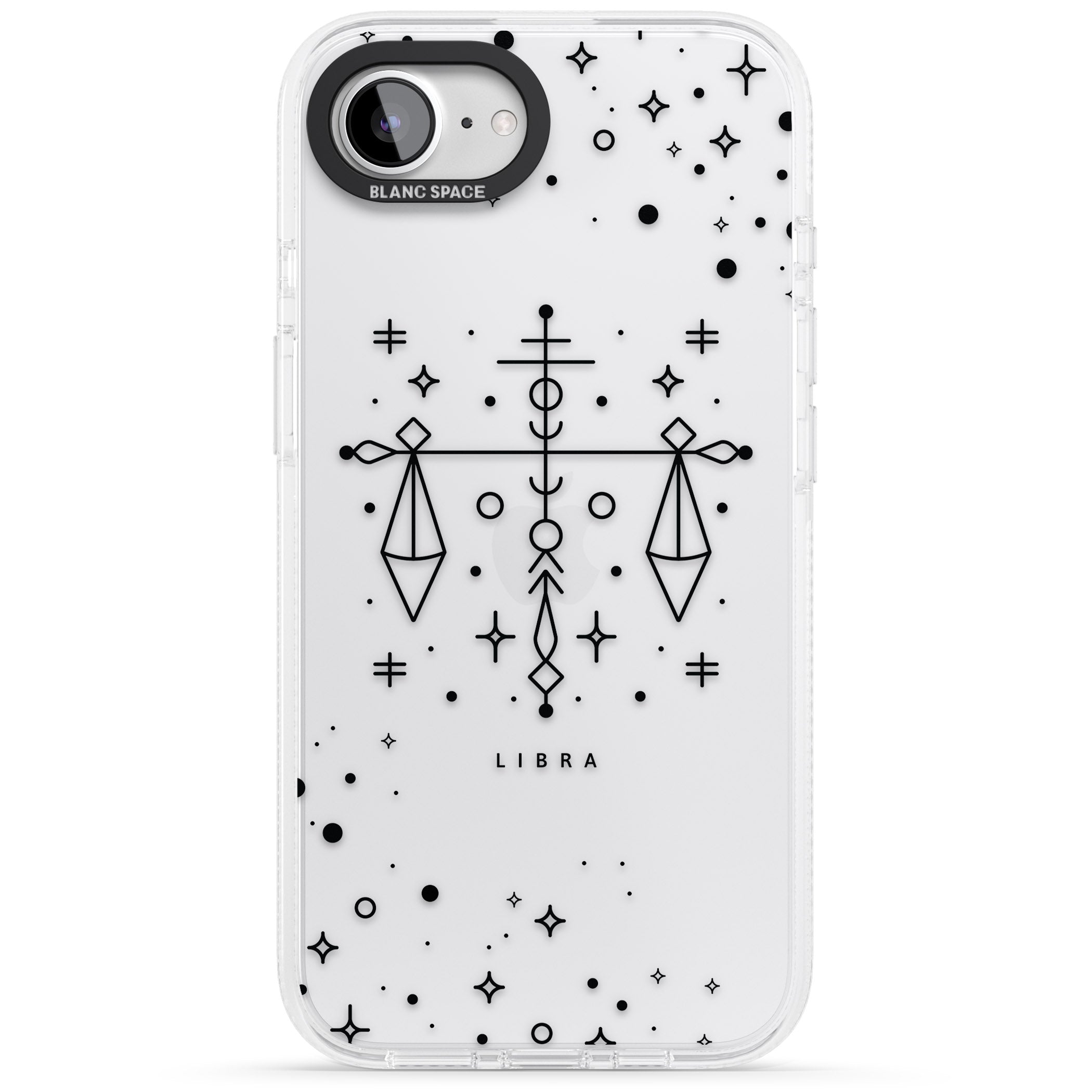 Libra Emblem - Transparent Design iPhone 16e Clear Case Impact Air - Blanc Space