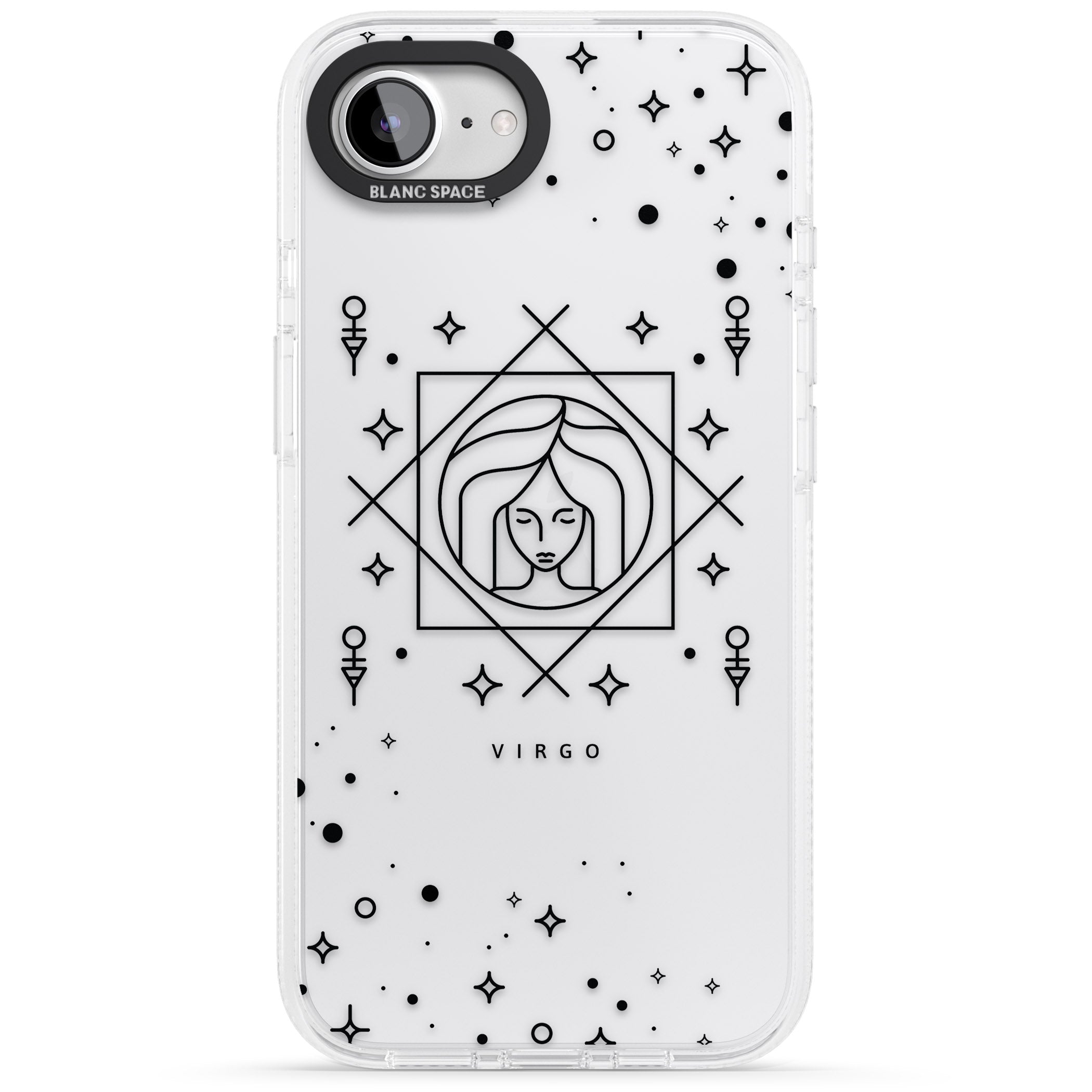 Virgo Emblem - Transparent Design iPhone 16e Clear Case Impact Air - Blanc Space