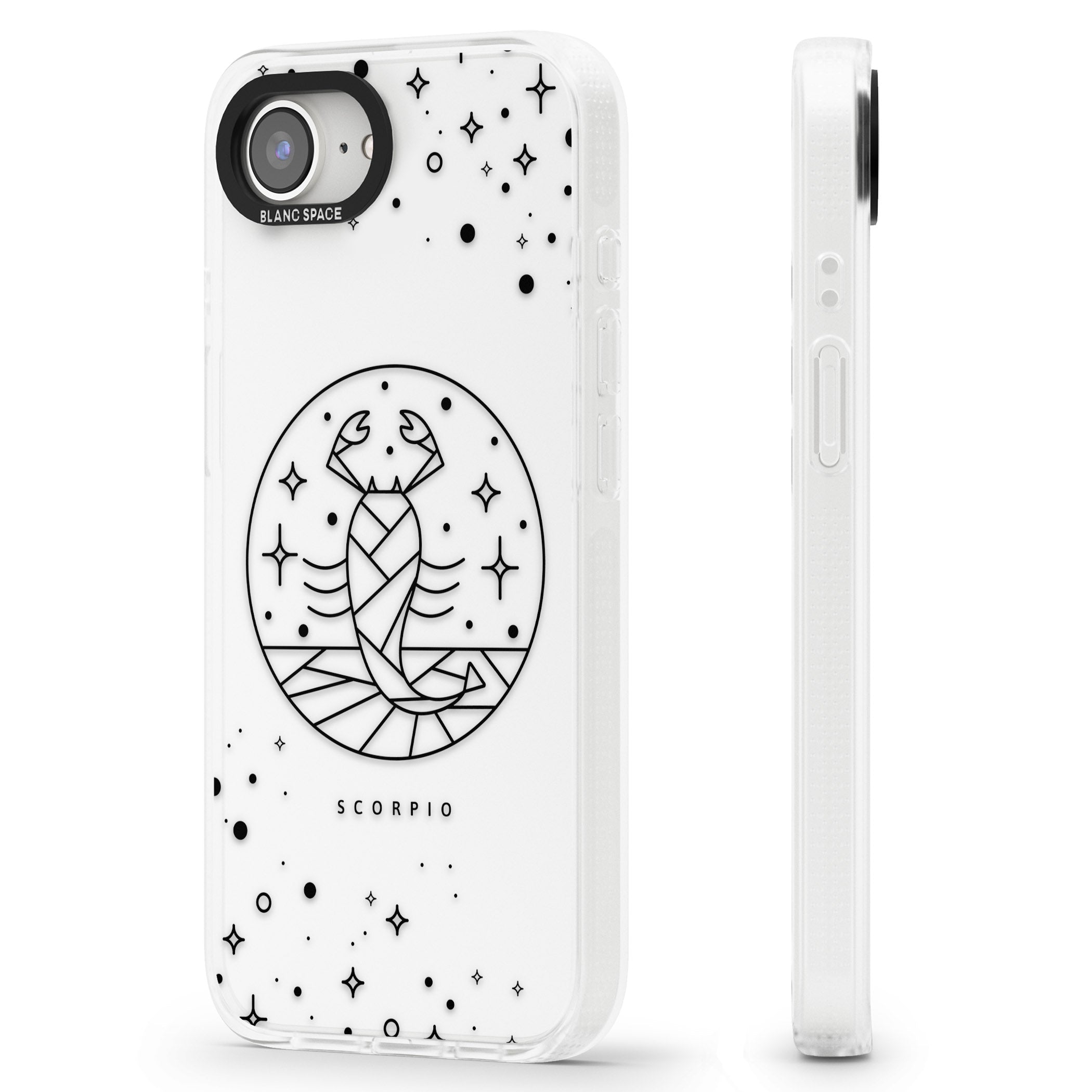Scorpio Emblem - Transparent Design iPhone 16e Clear Case Impact Air - Blanc Space