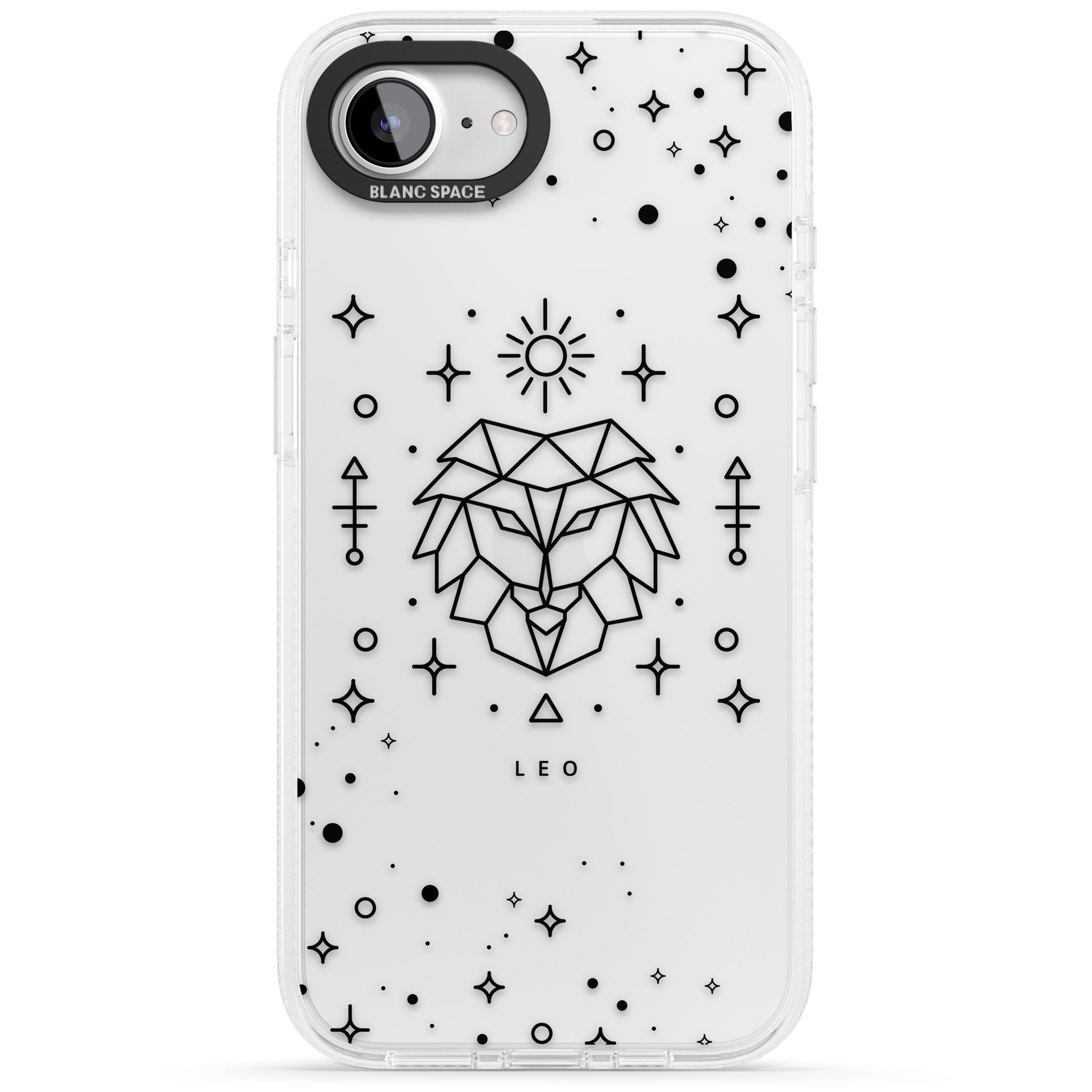 Leo Emblem - Transparent Design iPhone 16e Clear Case Impact Air - Blanc Space