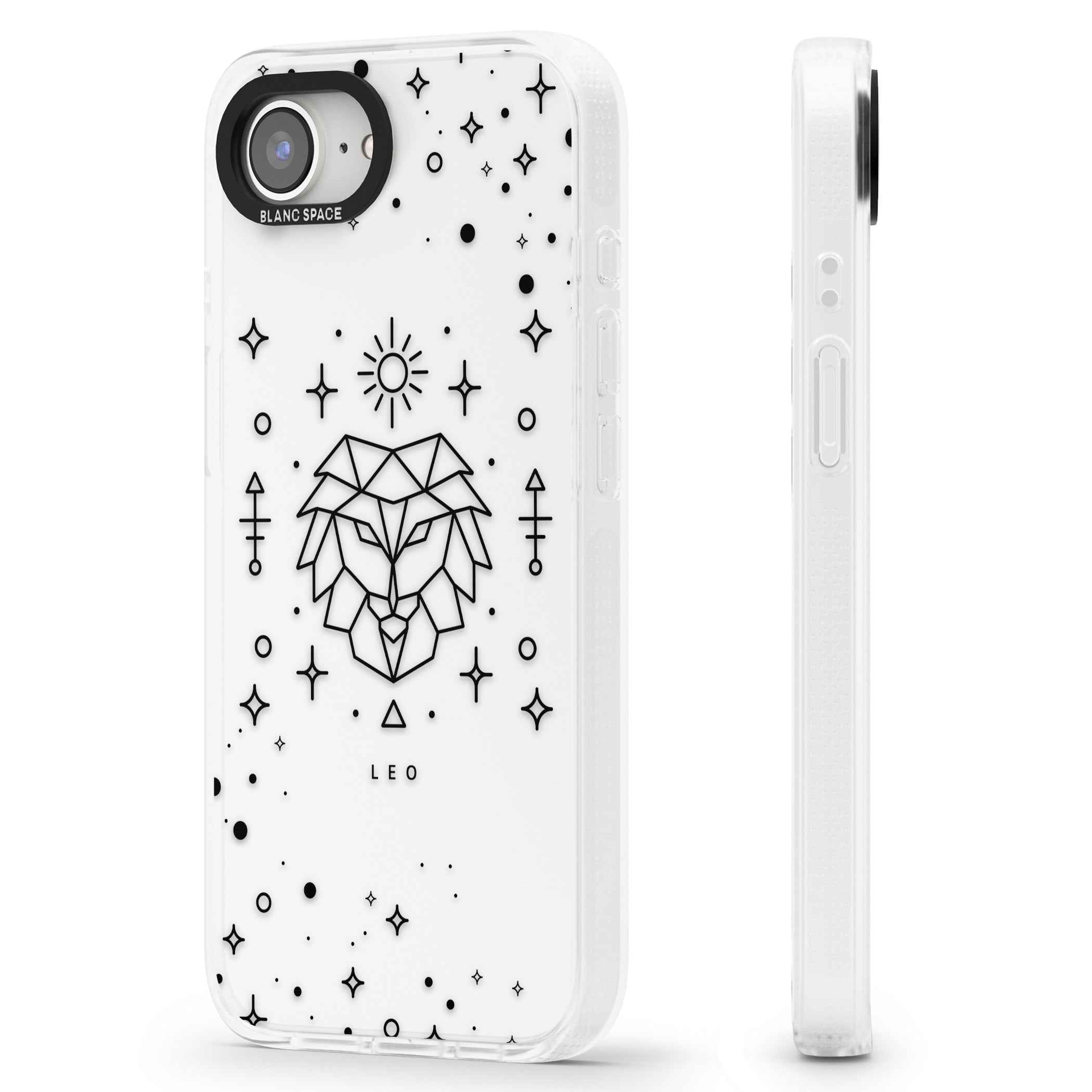 Leo Emblem - Transparent Design iPhone 16e Clear Case Impact Air - Blanc Space
