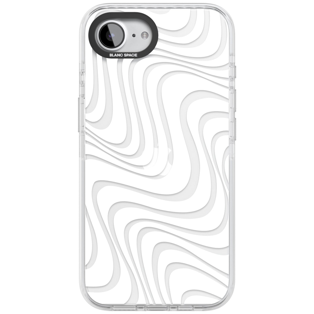 White Abstract Waves iPhone 16e / iPhone 17e Impact Clear Phone Case front