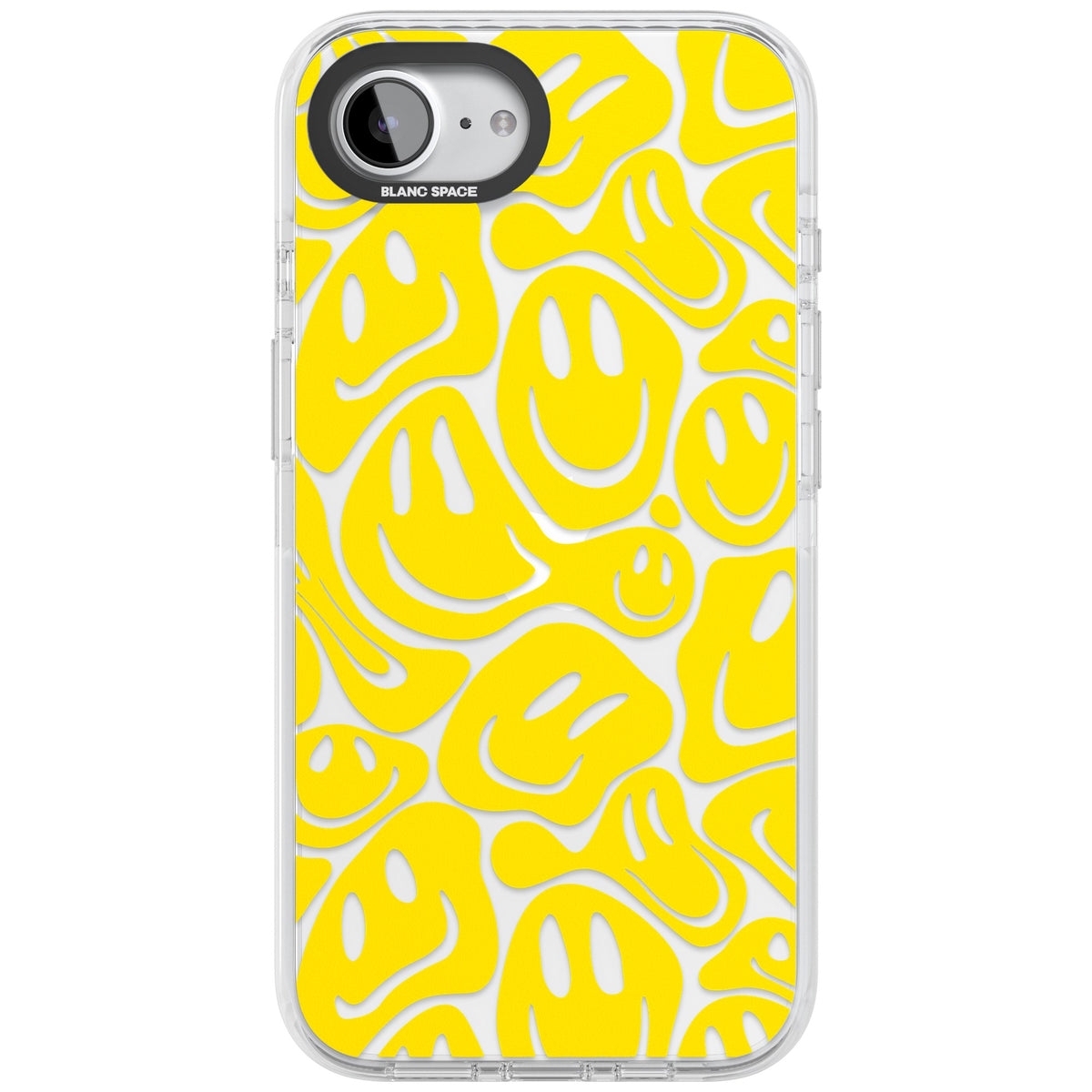 Yellow Acid Faces iPhone 16e / iPhone 17e Impact Clear Phone Case front