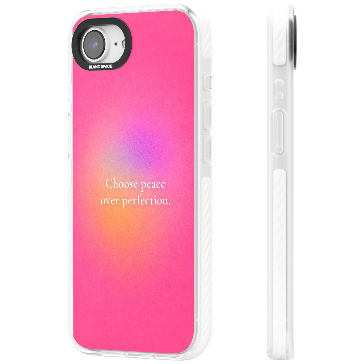 Peace Over Perfection iPhone 16e / iPhone 17e Impact Clear Phone Case side