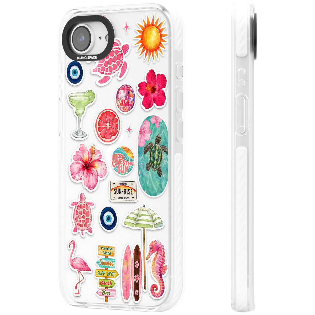 Aloha Sticker Mix iPhone 16e / iPhone 17e Impact Clear Phone Case side