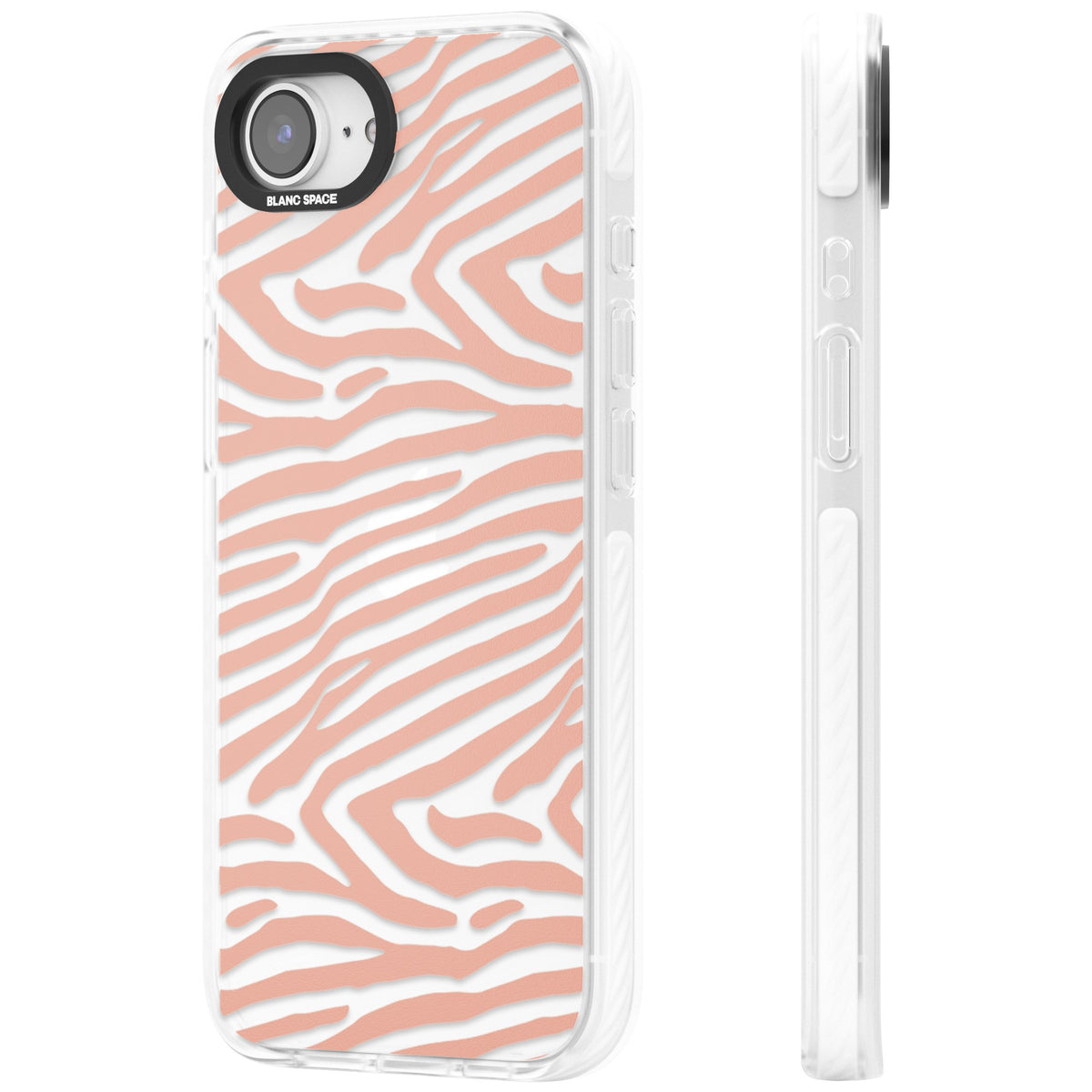 Horizontal Zebra Stripes Transparent Animal Print iPhone 16e / iPhone 17e Impact Clear Phone Case side